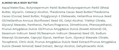 The Body Shop Almond Milk Body Butter – Hydrating & Moisturizing Skincare for Dry and Sensitive Skin – Vegan – 1.7 oz