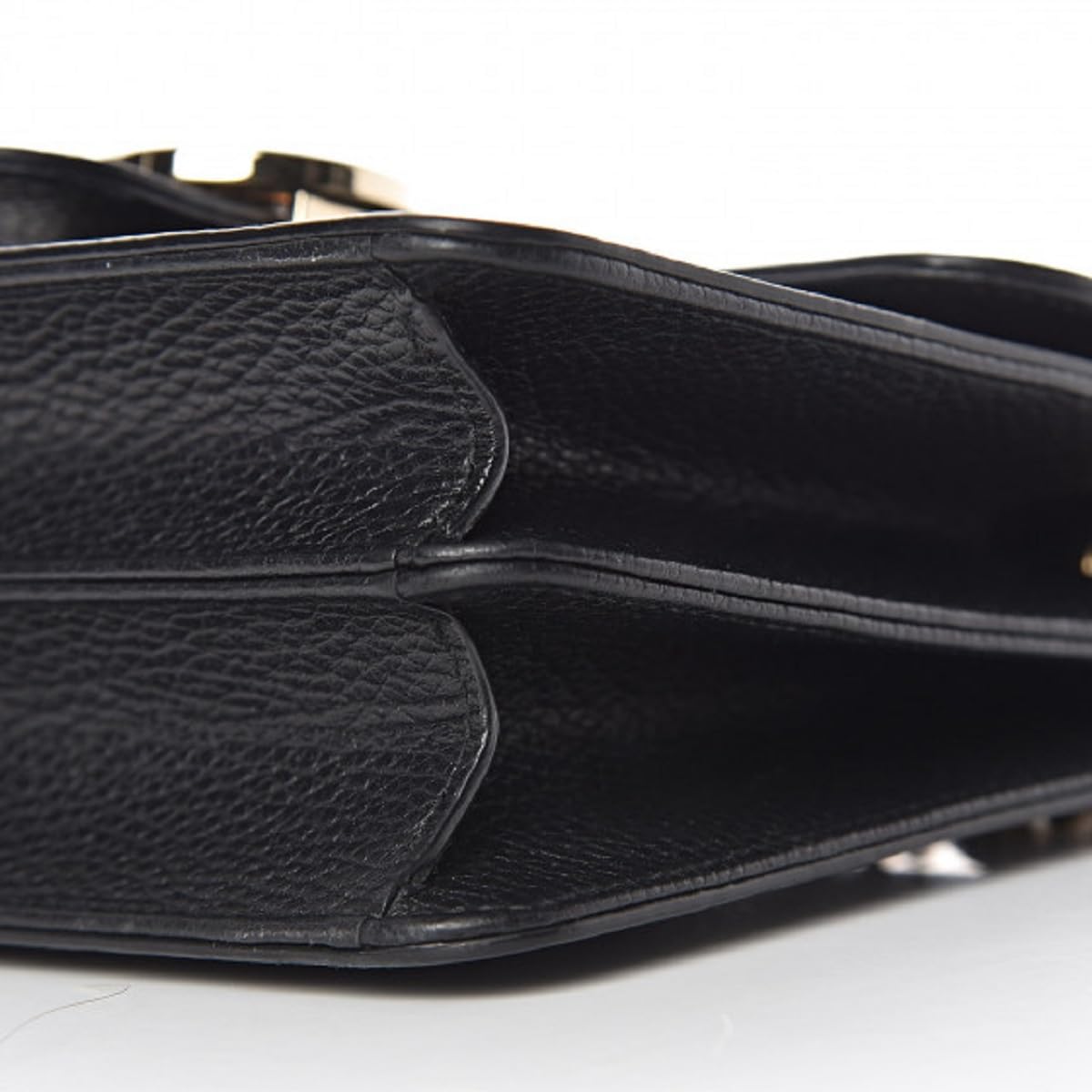 Gucci Interlocking BLACK Marmont Leather Silver Handbag Italy Chain 510304 NEW