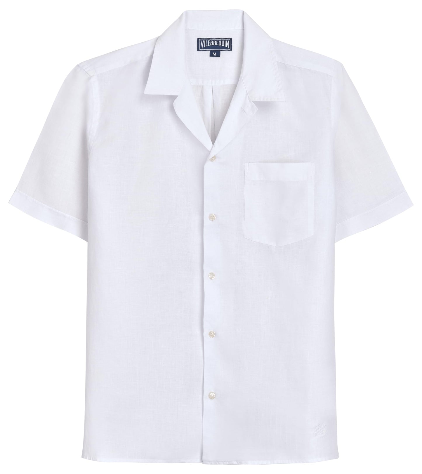 Vilebrequin Men Bowling Shirt Linen Solid, L, White