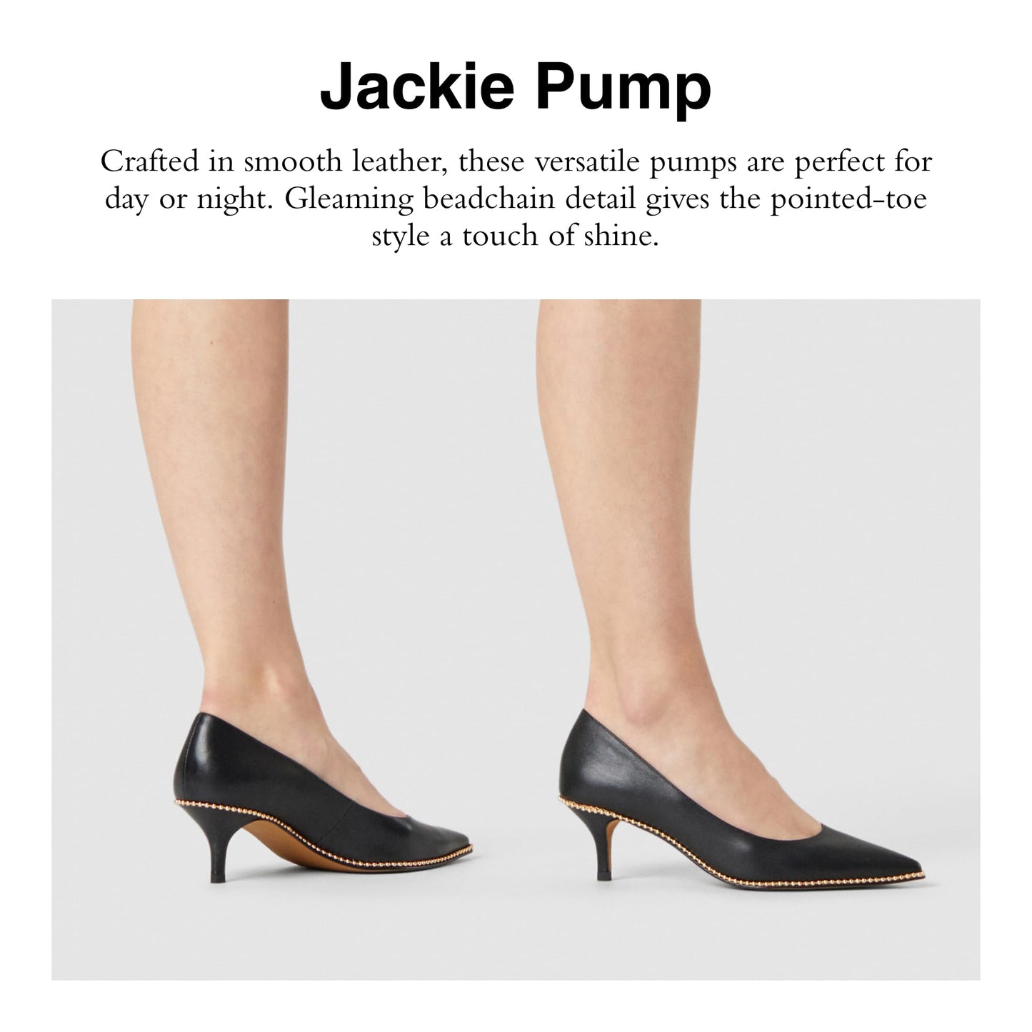 Coach Women's Jackie Leather Pump, Black, 5