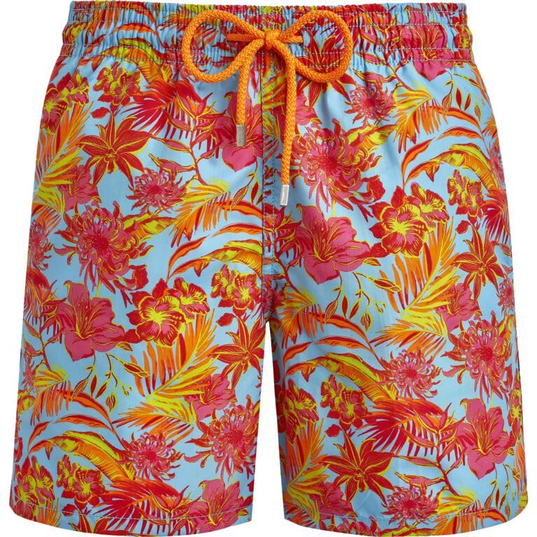 Vilebrequin Men Swim Trunks Tahiti Flowers, L, Santorini