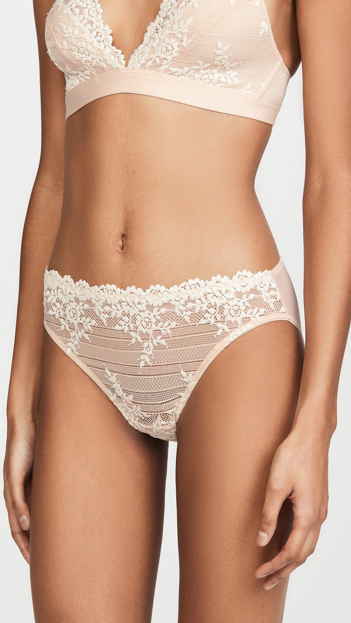 Wacoal Women's Embrace Lace Bikini Panty, Naturally Nude/Ivory, X-Large
