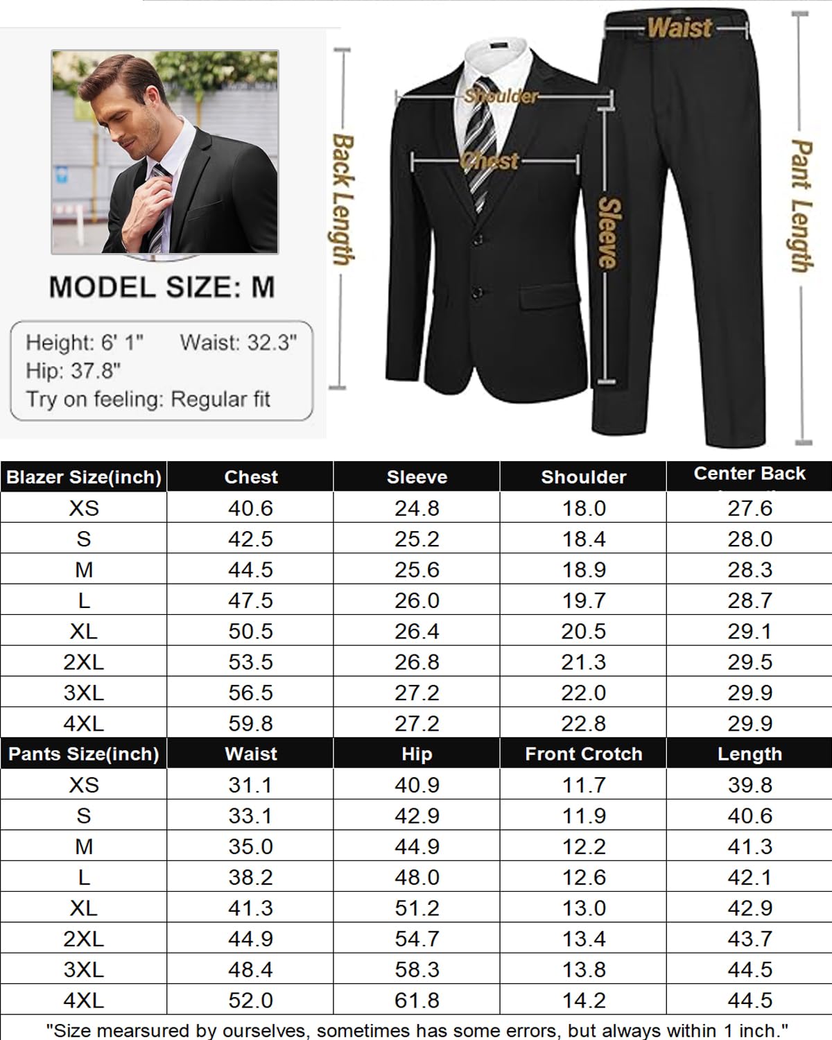 COOFANDY Men's 2 Piece Suits Slim Fit 2 Button Dress Suits Tuxedo Jacket Blazer Suit for Wedding Dinner Prom Grey