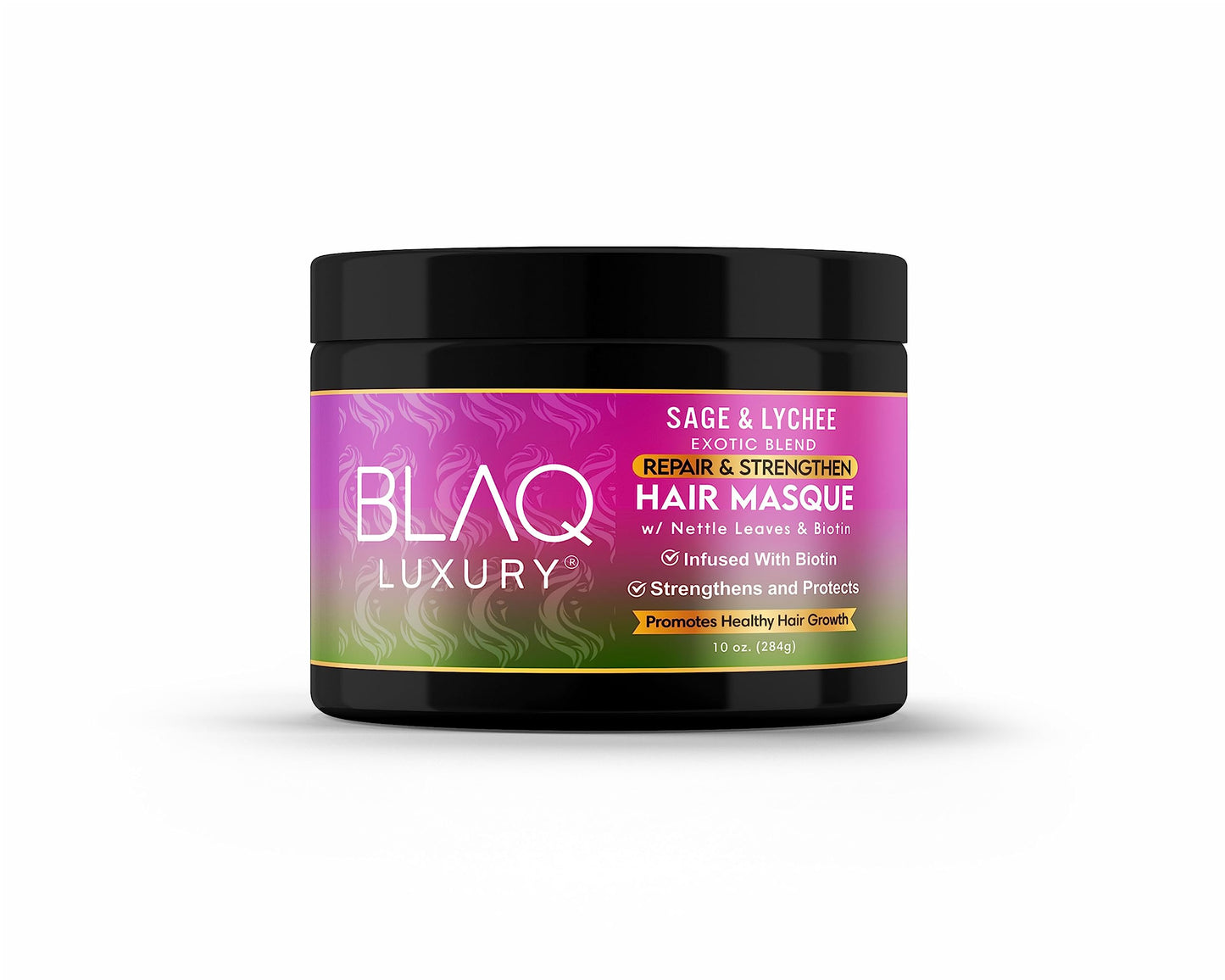 Blaq Luxury Sage & Lychee Wash and Style Gift Bundle with Biotin and Nettle | Strengthening Shampoo, Conditioner, Hair Masque, Daily Styling Lotion and Strong Hold Styler Gel