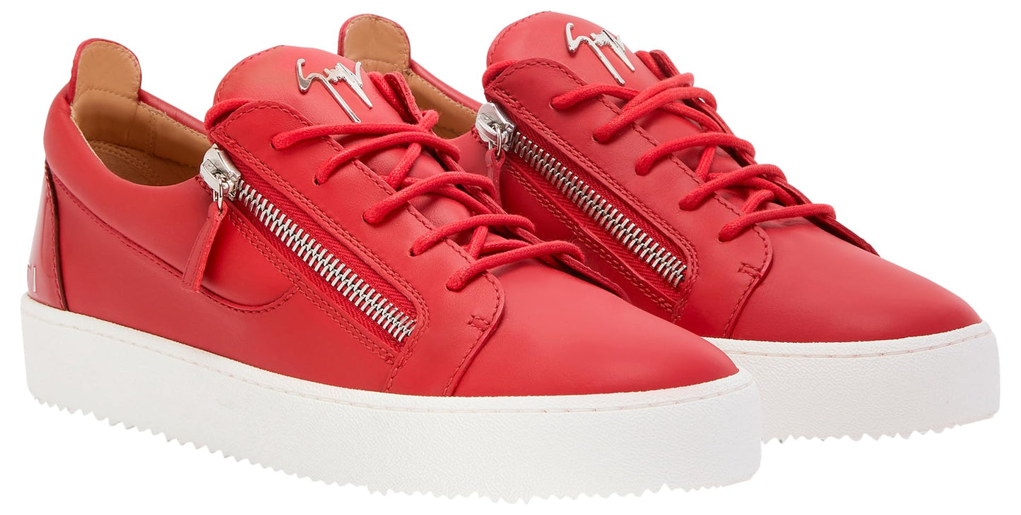 Giuseppe Zanotti, Frankie Low Top Mirror Effect Sneakers Sneakers, 6, Red