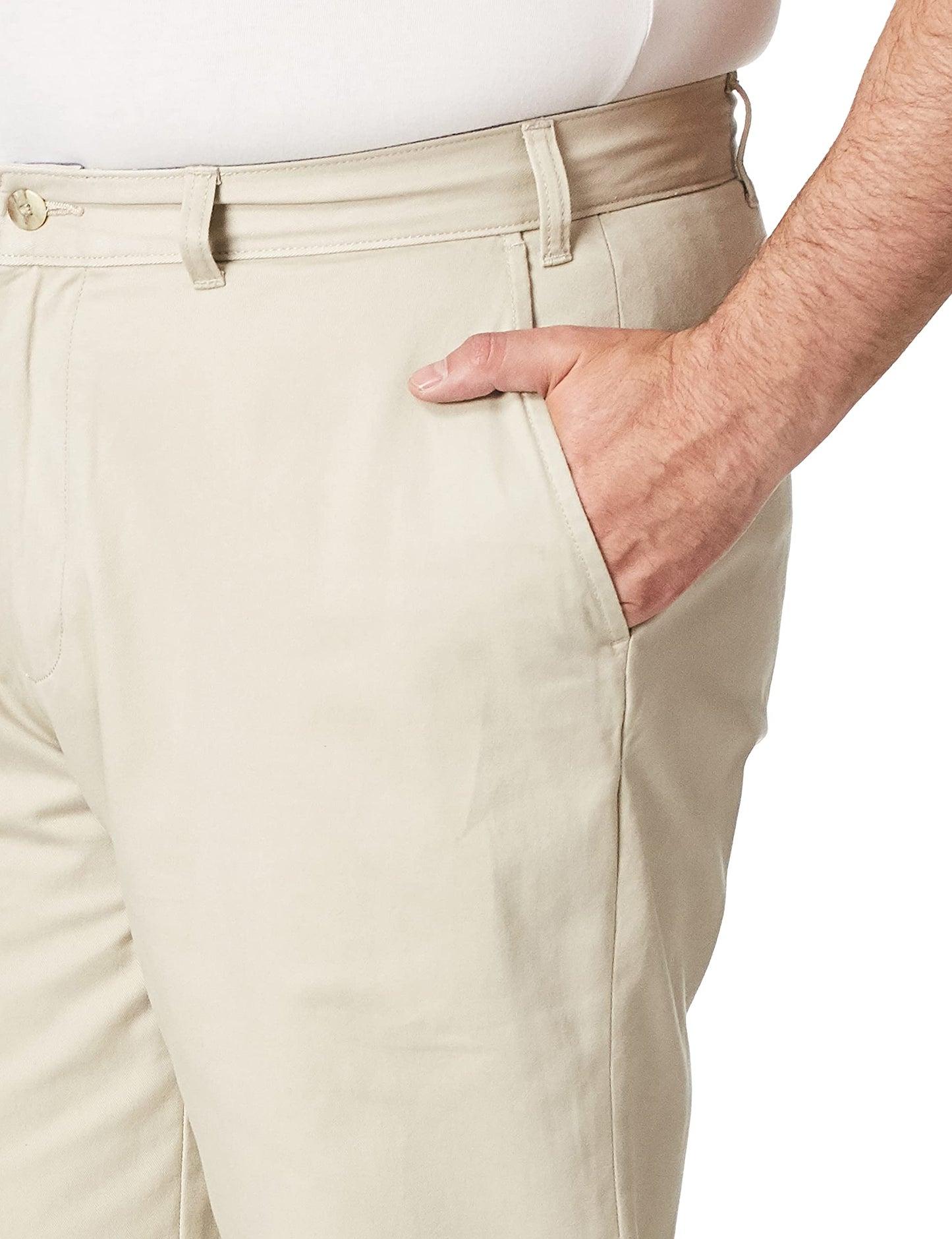 Nautica Womens Twill Flat-front Pants, True Stone, 50W X 30L US