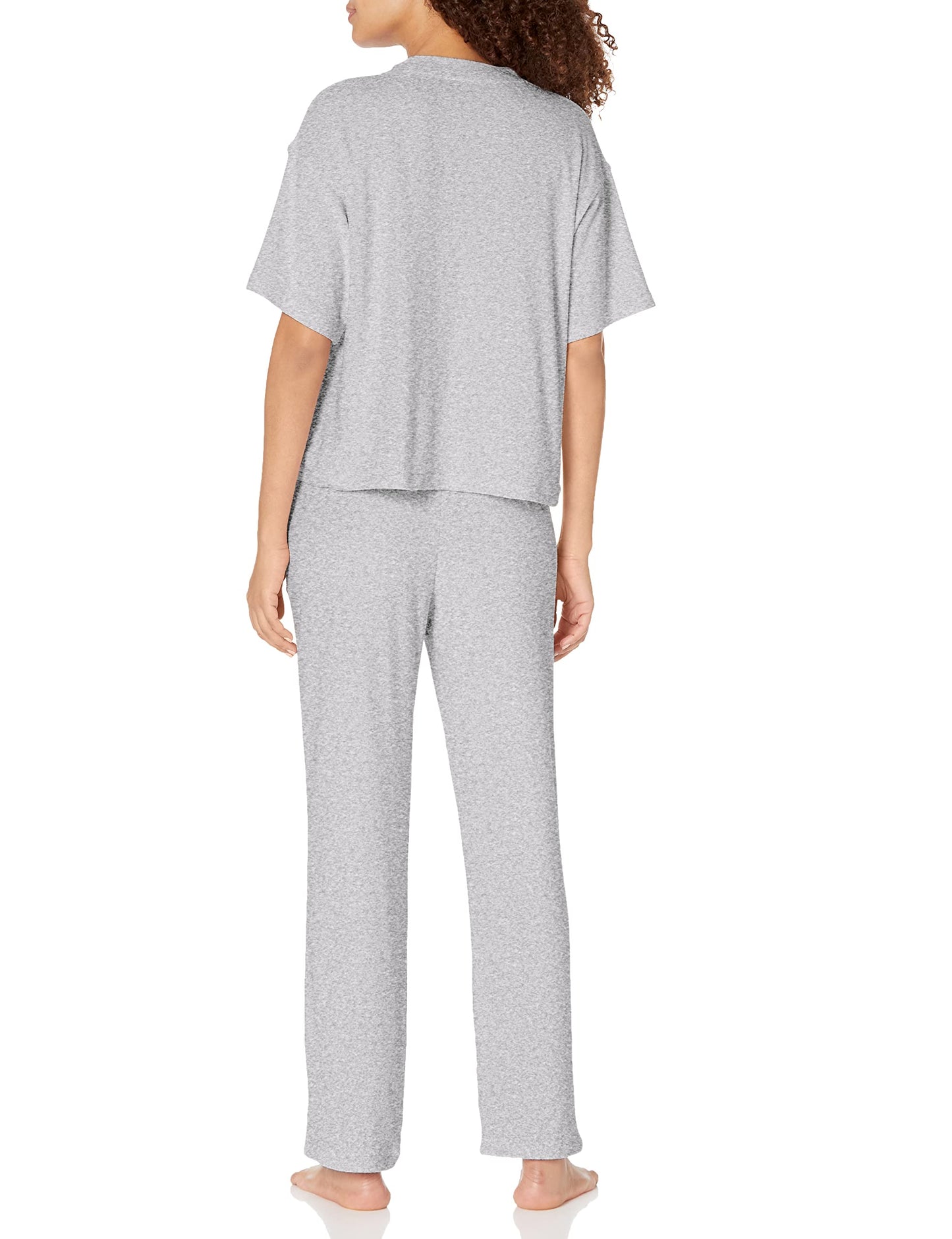 HUGO Boss Womens Jersey Loungewear Pants Set, Soft Grey Melange, Large US