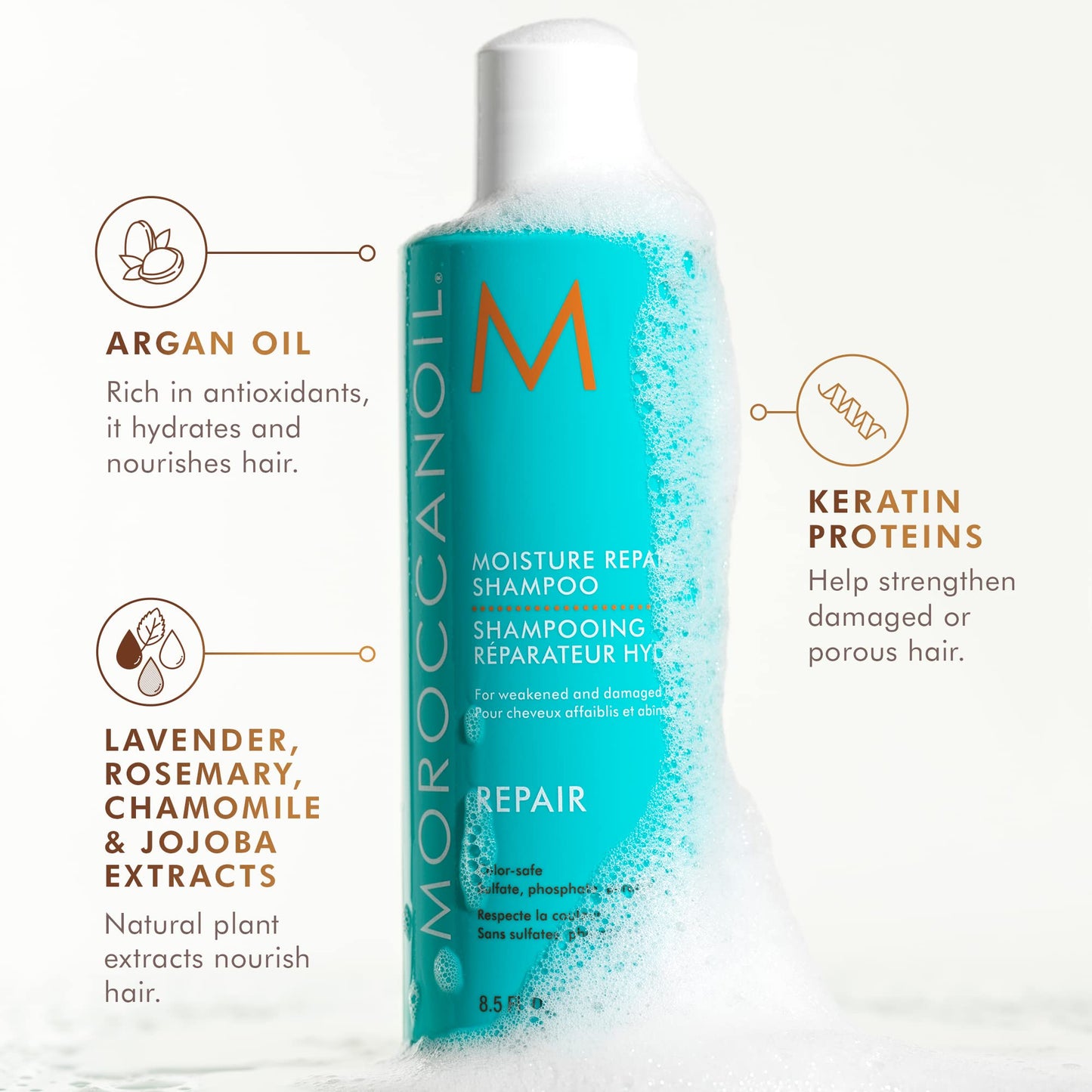 Moroccanoil Moisture Repair Shampoo, 8.5 Fl Oz
