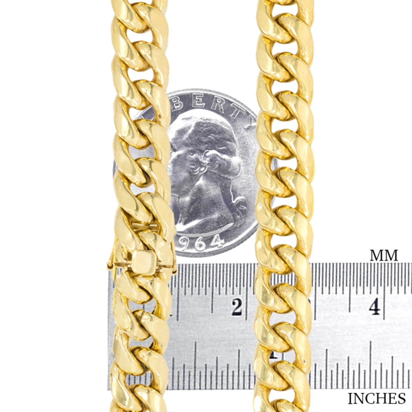 Nuragold 14k Yellow Gold 8mm Solid Miami Cuban Link Chain Bracelet, Mens Jewelry Box Clasp 7" 7.5" 8" 8.5" 9"