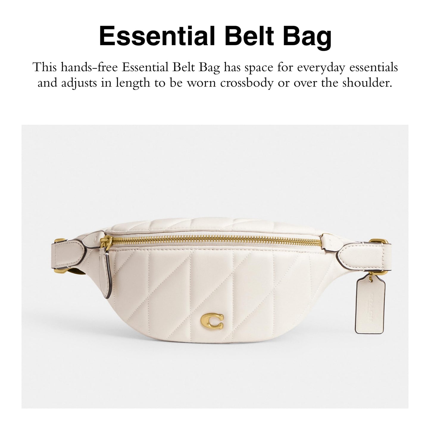 Coach Essential Belt Bag, Chalk
