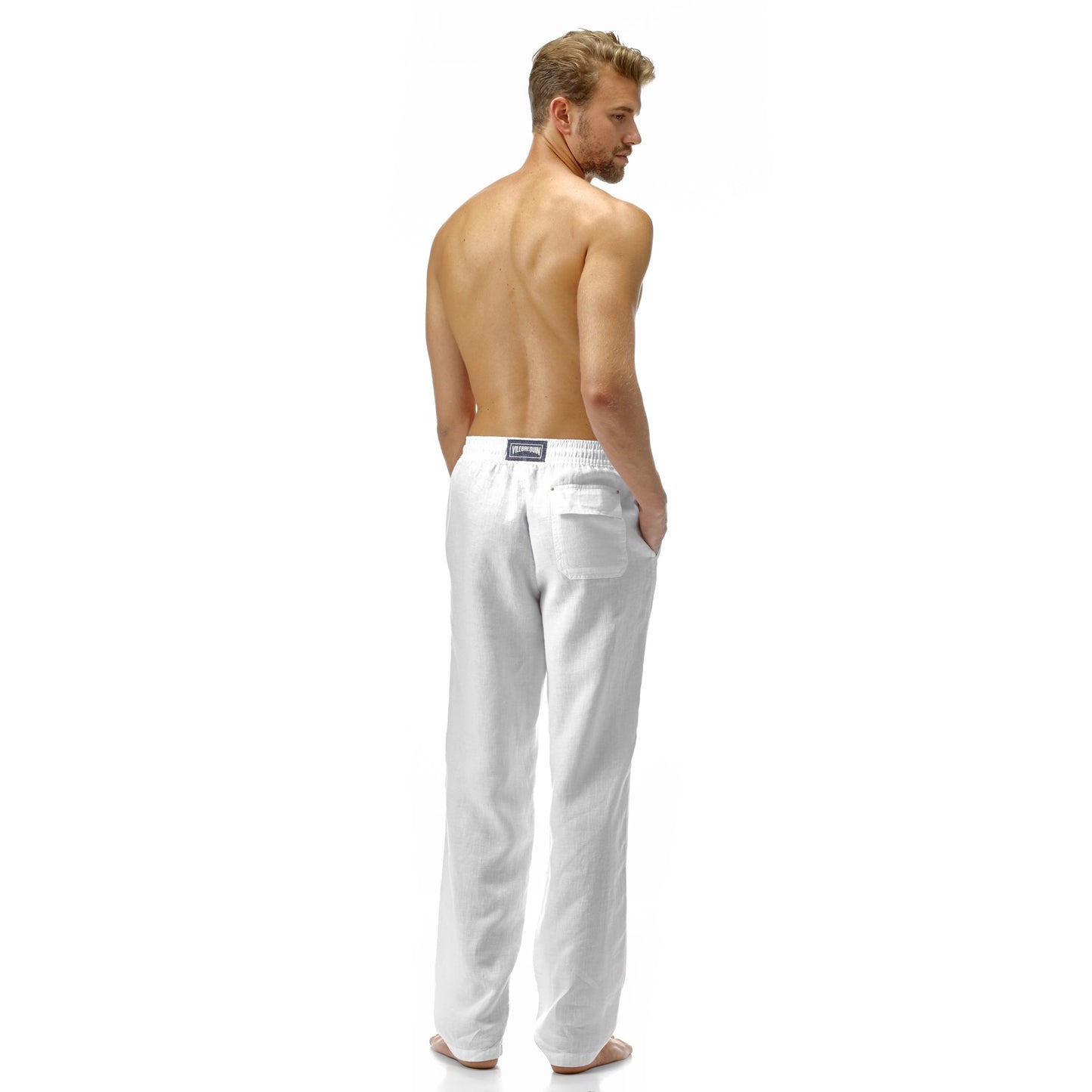 Vilebrequin Men Linen Pants Solid, L, White