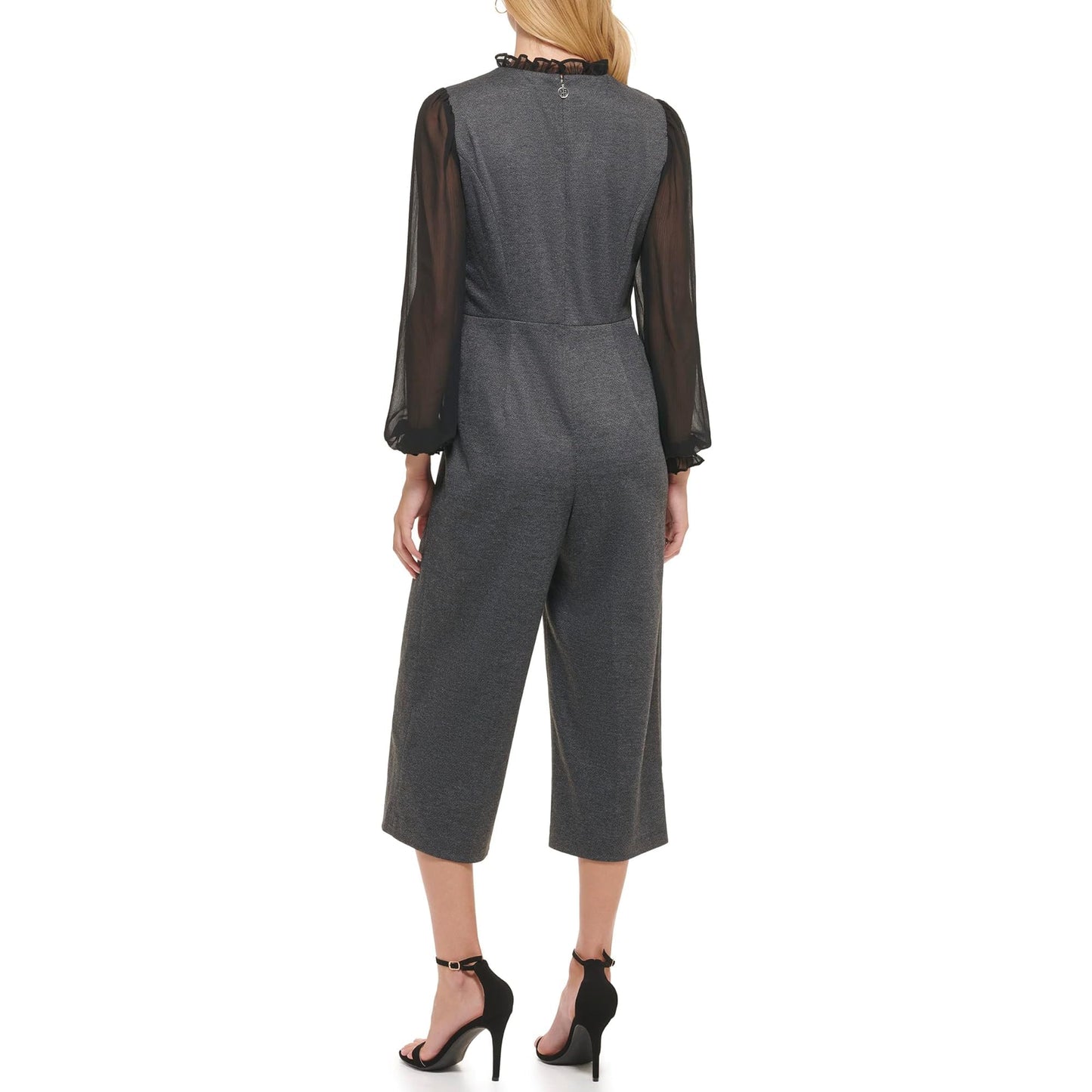 Tommy Hilfiger Herringbone Twofer Jumpsuit Dark Grey/Black 14
