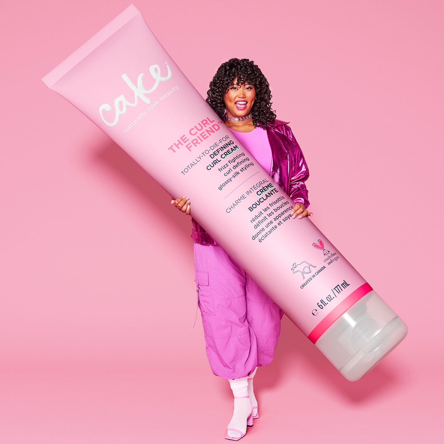 Cake Beauty Curl Friend Defining Curl Cream - Bounce Curly Hair Styling Product & Anti Frizz Control Heat Protectant for Hair Detangler – Cruelty Free & Vegan