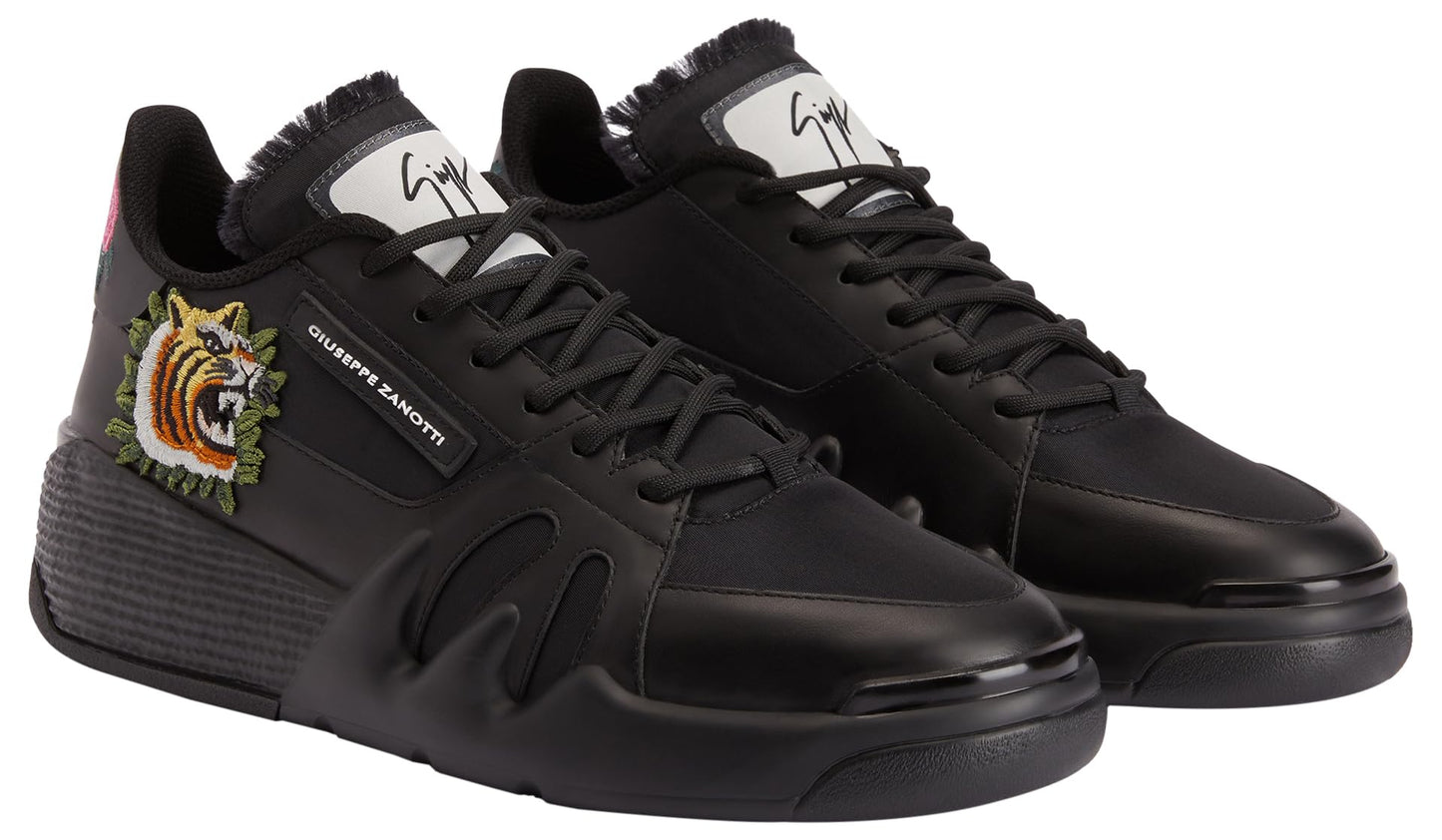 Giuseppe Zanotti, Talon Fabric Low Top Sneakers, 10, Black