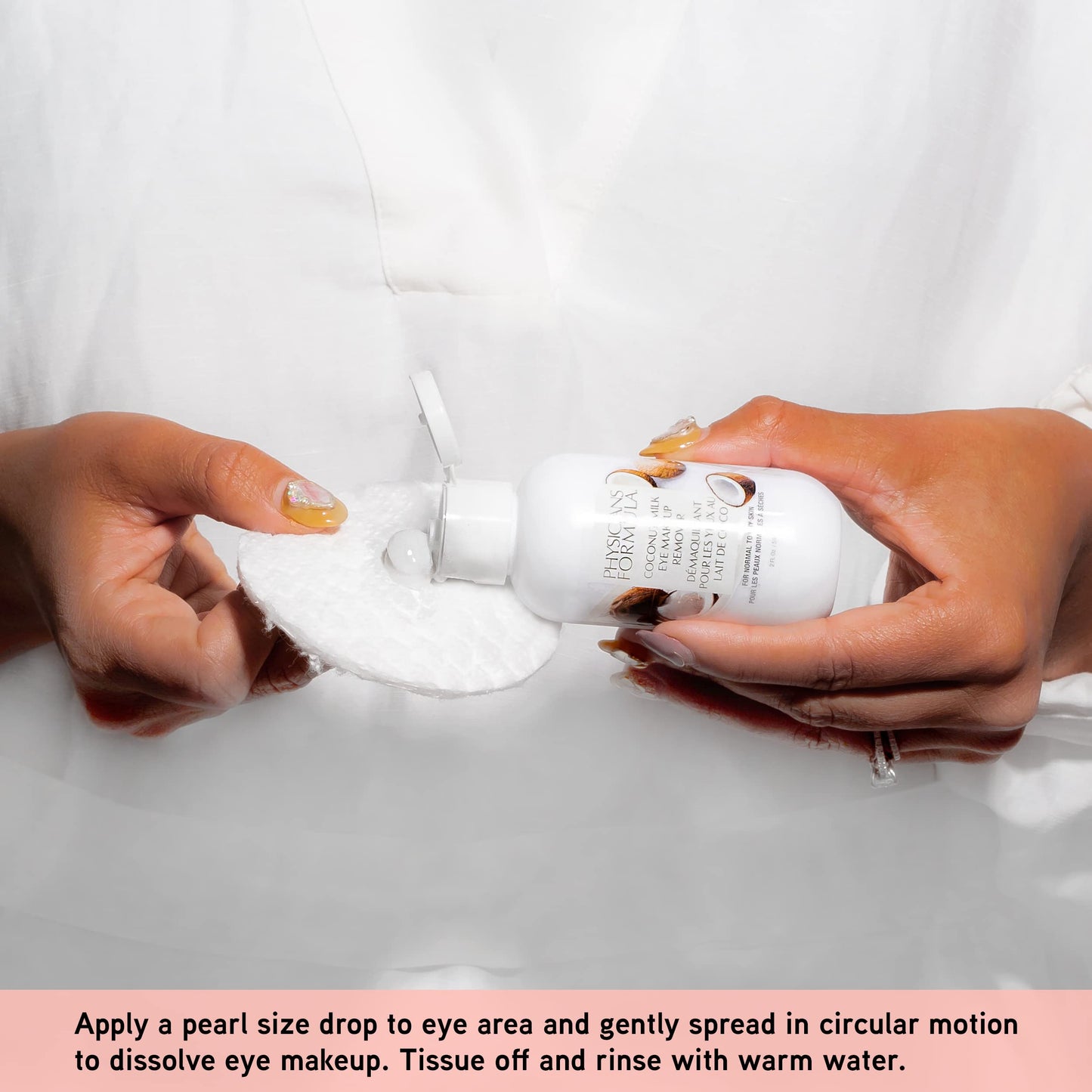 Physicians Formula Eye Makeup Remover Coconut Milk Waterproof Eye Makeup Remover, Dermatologist Tested, Oil-Free, for Sensitive Skin, 2 Fl Oz (Pack of 1)