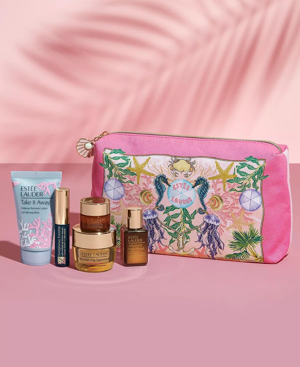 Estee Lauder 2024 Spring 6pcs SUPREME+ - LIFT, FIRM & GLOW ROUTINE Valued Gift Set, Pink