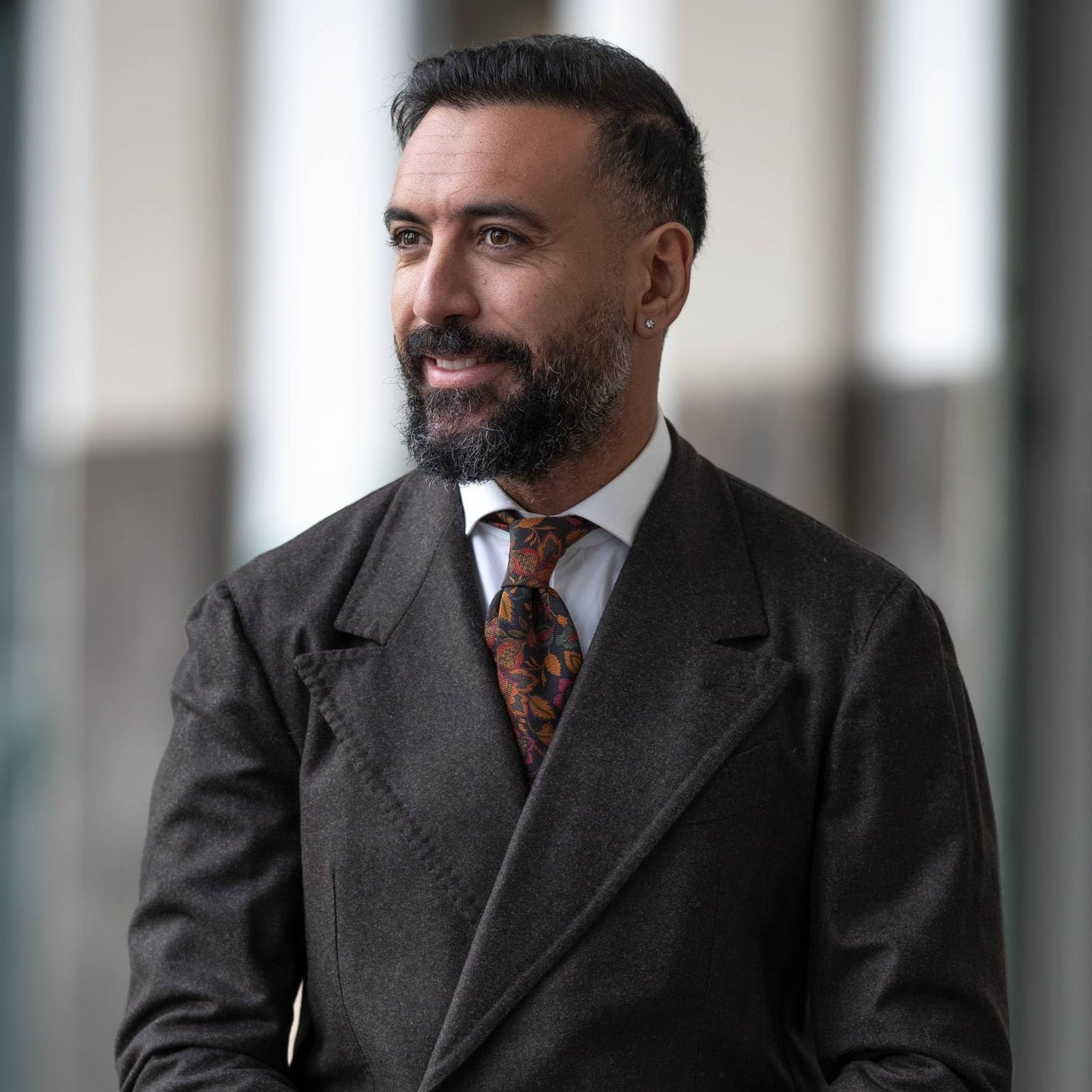 Elizabetta Men's Italian Silk Ties - Handmade Printed Neckties - Made in Italy - Floral Black