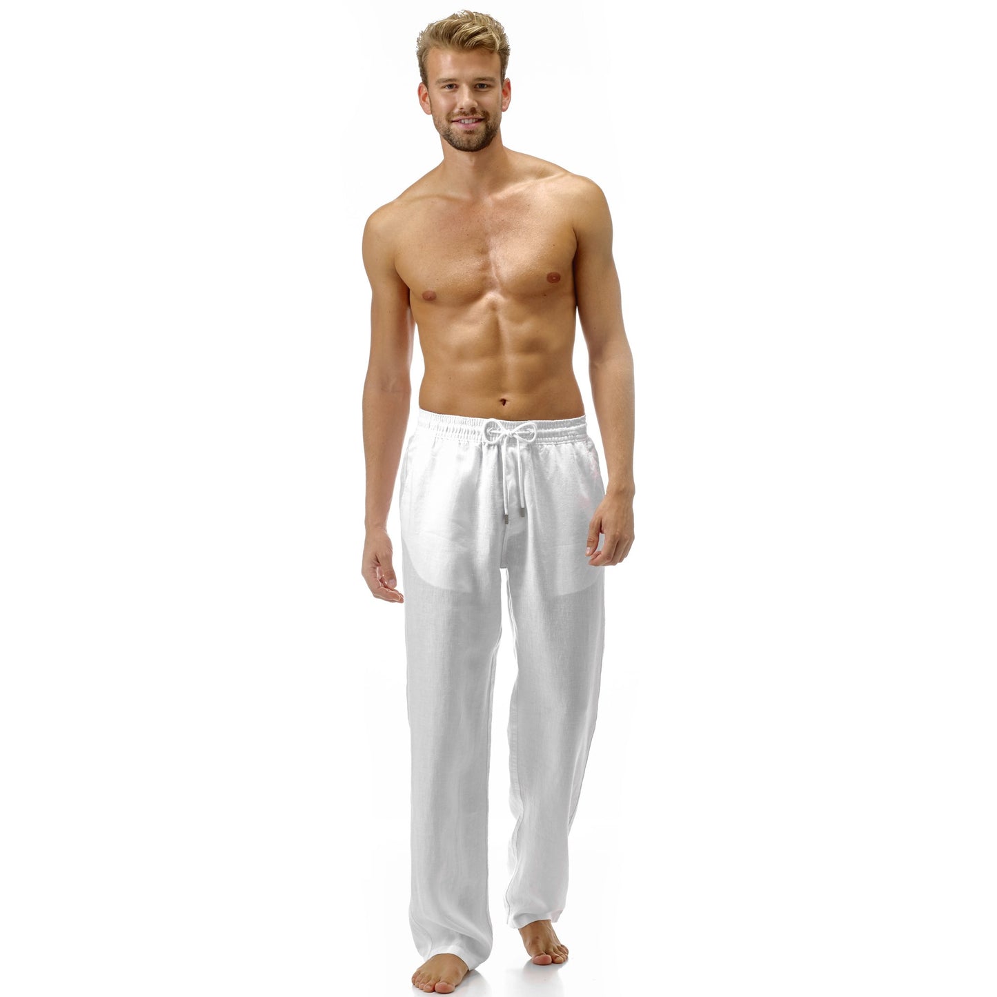 Vilebrequin Men Linen Pants Solid, L, White