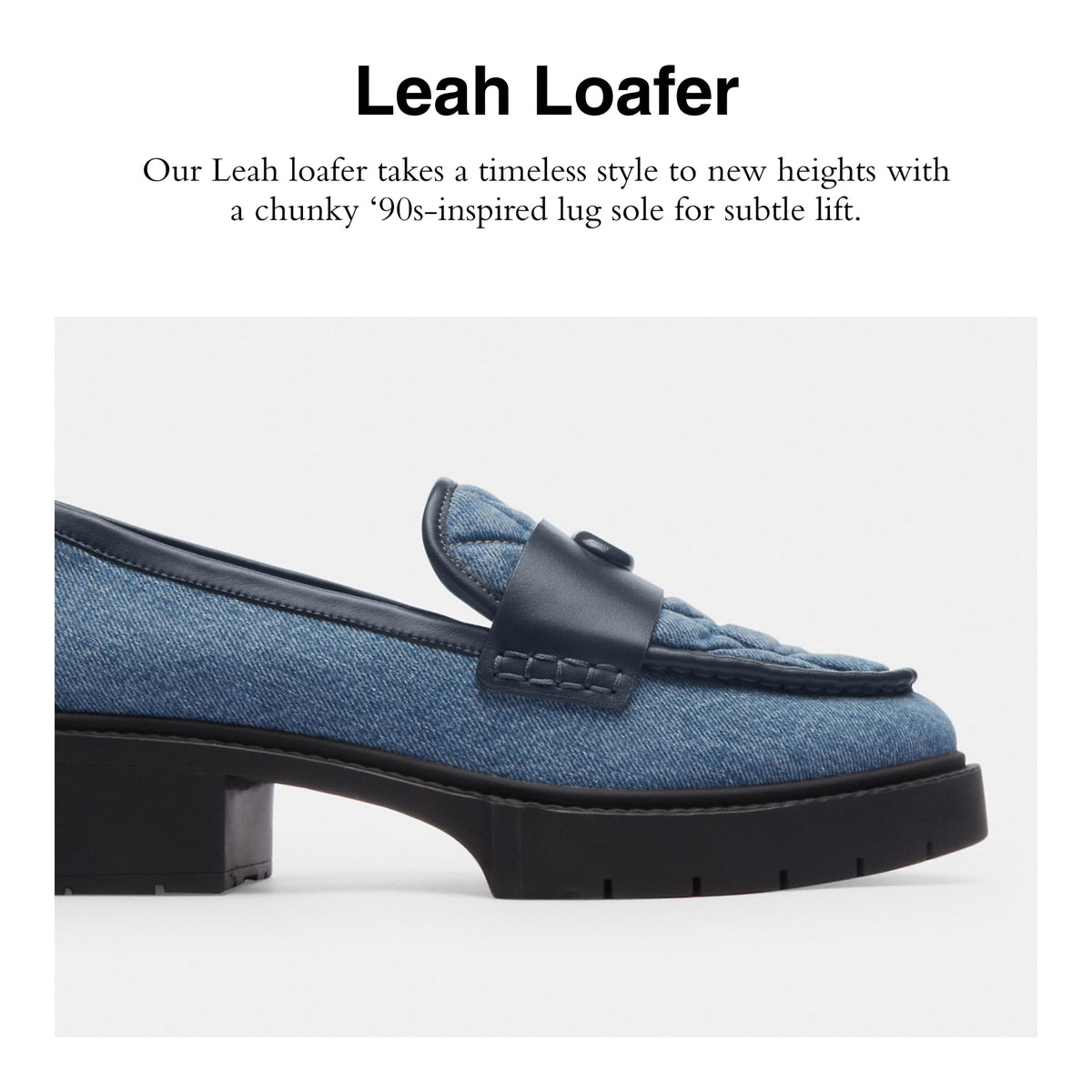 Coach Women's Leah Loafer, Indigo Denim, 8