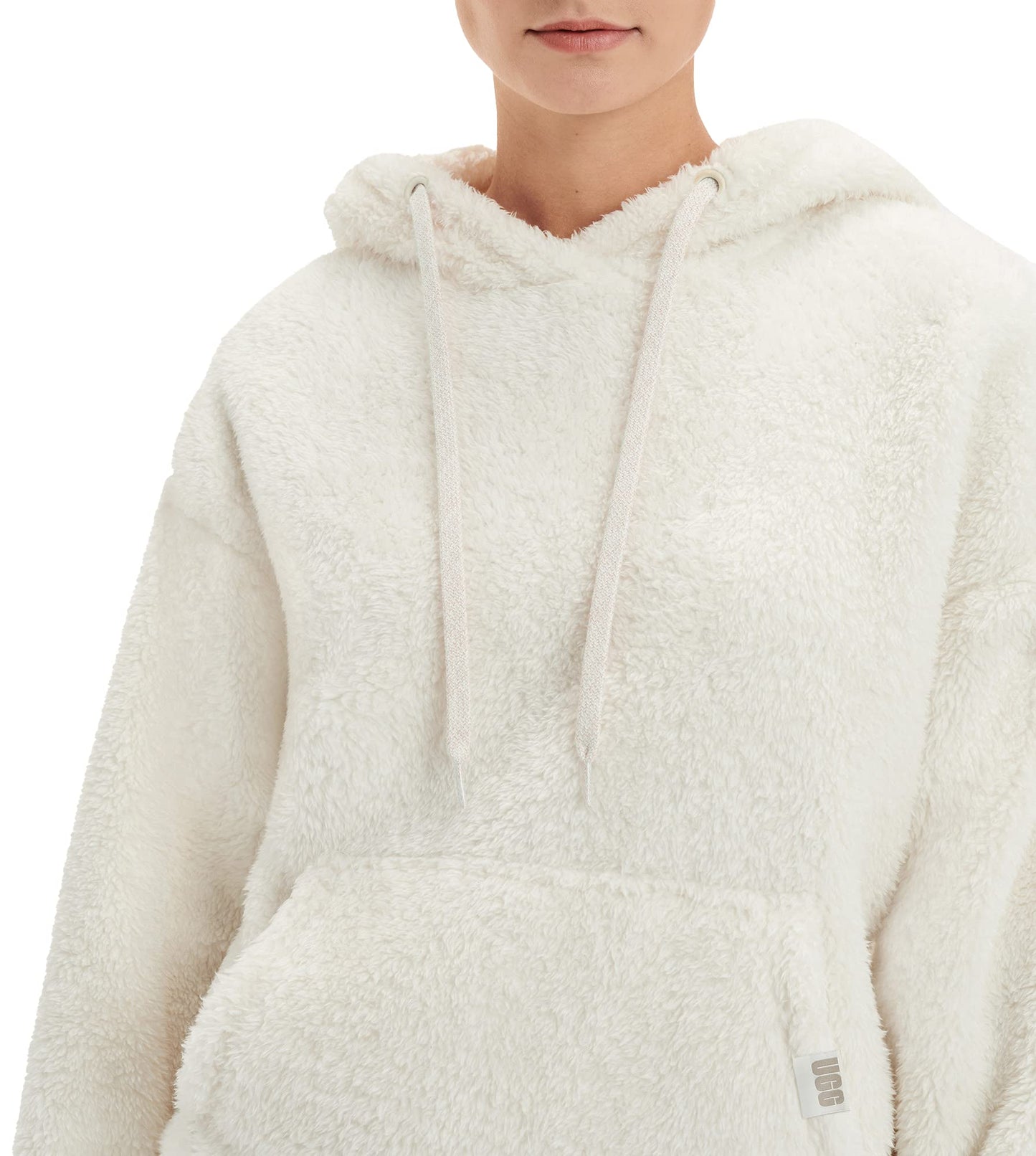 UGG Women's Loyra Sherpa Hoodie Sweatshirt, Cream, S