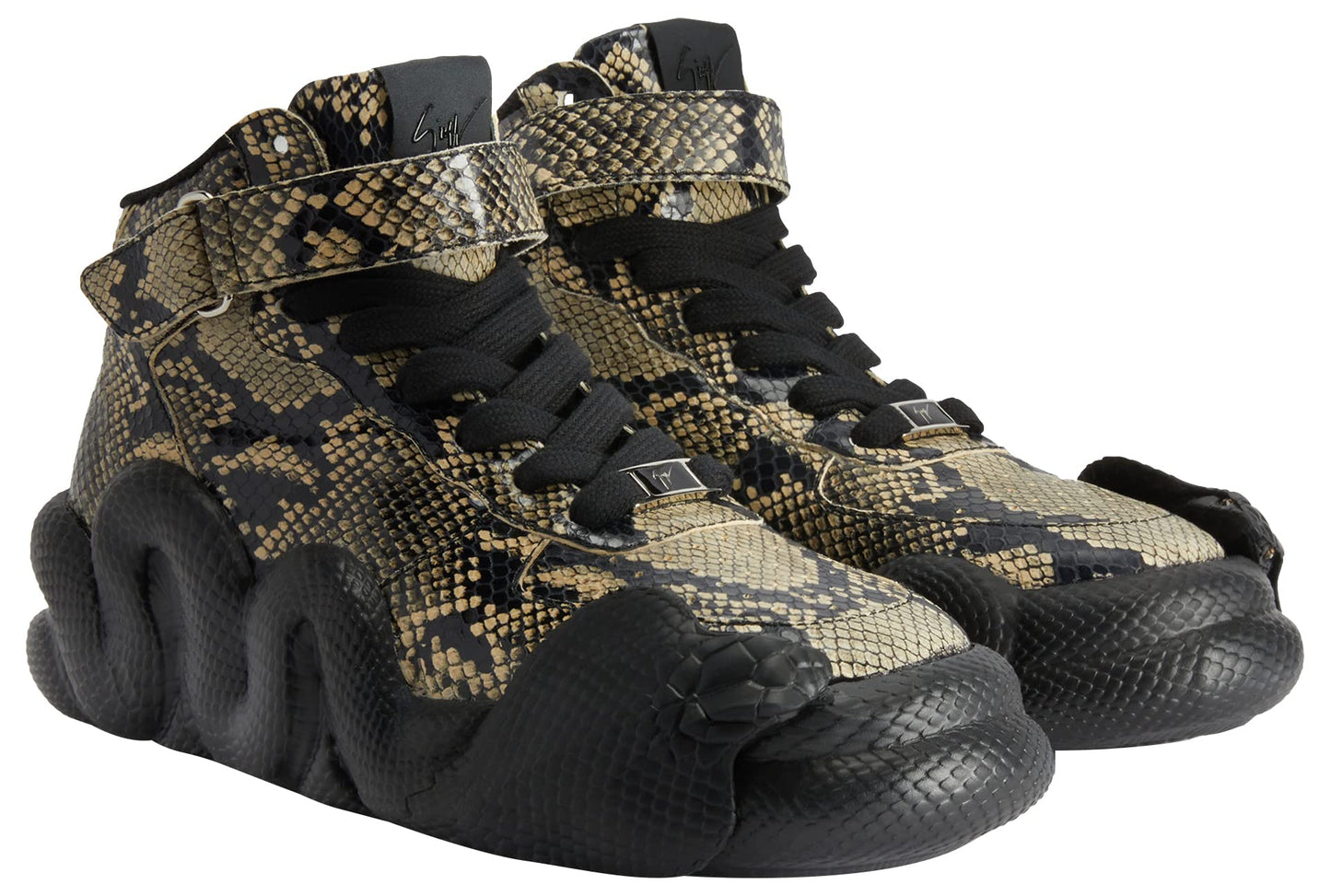 Giuseppe Zanotti, Cobra Mid-Top Sneakers Leather, 11, Black