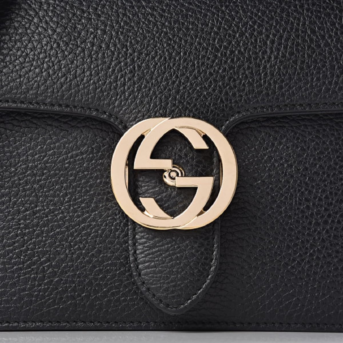 Gucci Interlocking BLACK Marmont Leather Silver Handbag Italy Chain 510304 NEW