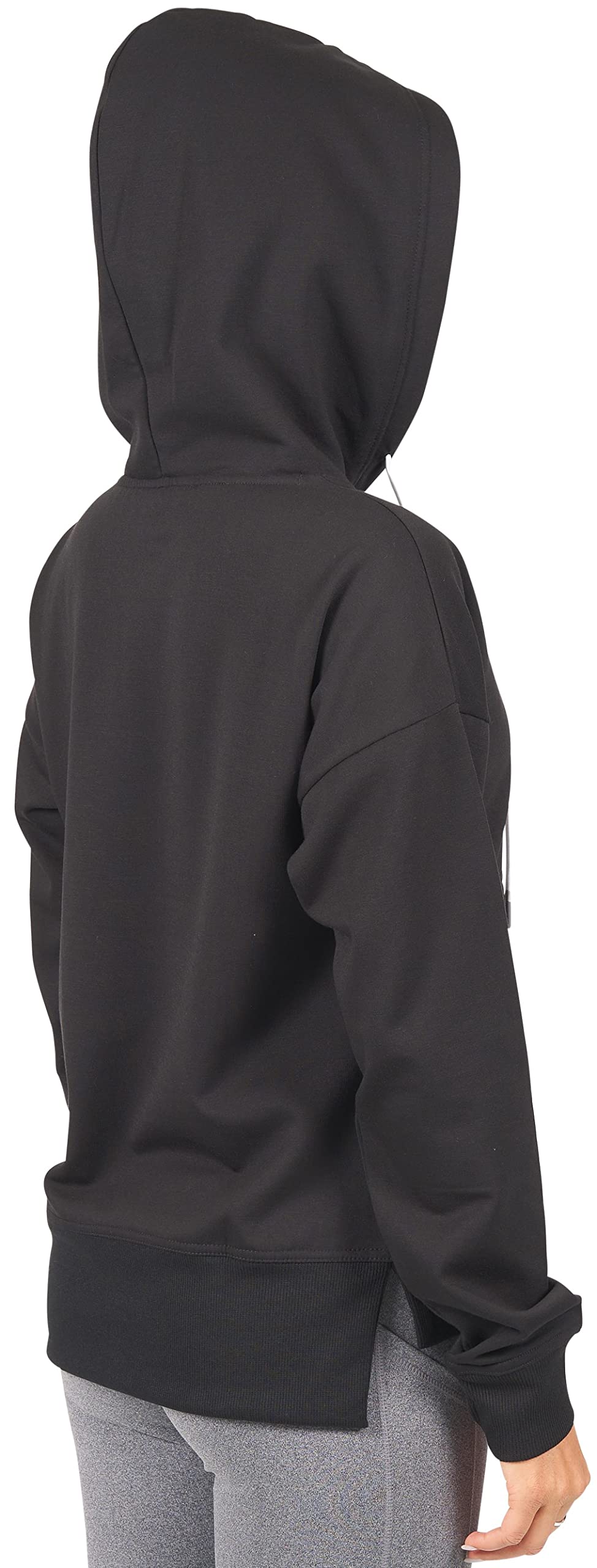 Nautica Competition Women's Active French Terry Pullover Sweatshirt Hoodie W/Pockets (Large, Black 2)