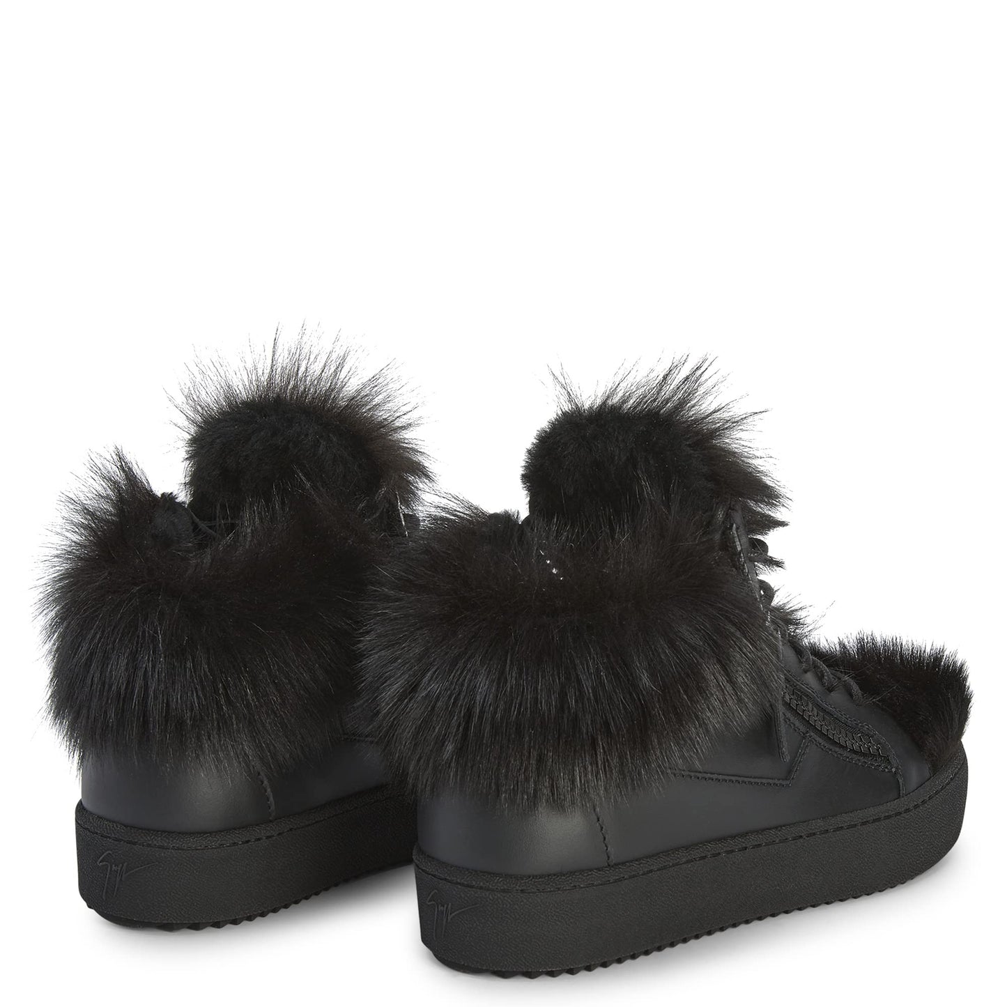 Giuseppe Zanotti, Marlena Winter Mid-Top Sneakers, 6, Black