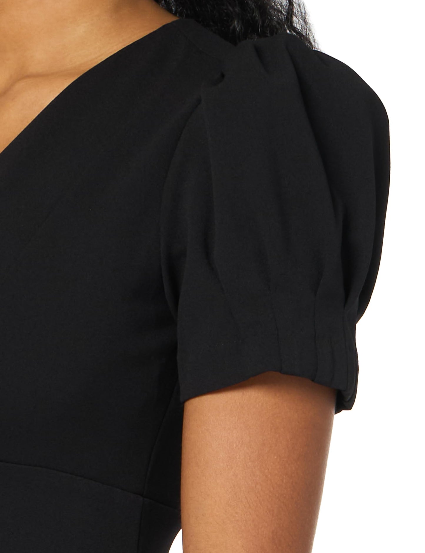 DKNY Women's Puff Sleeve Sheath Dress, Black