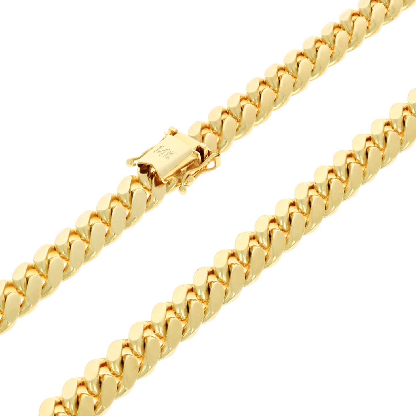 Nuragold 14k Yellow Gold 8mm Solid Miami Cuban Link Chain Bracelet, Mens Jewelry Box Clasp 7" 7.5" 8" 8.5" 9"