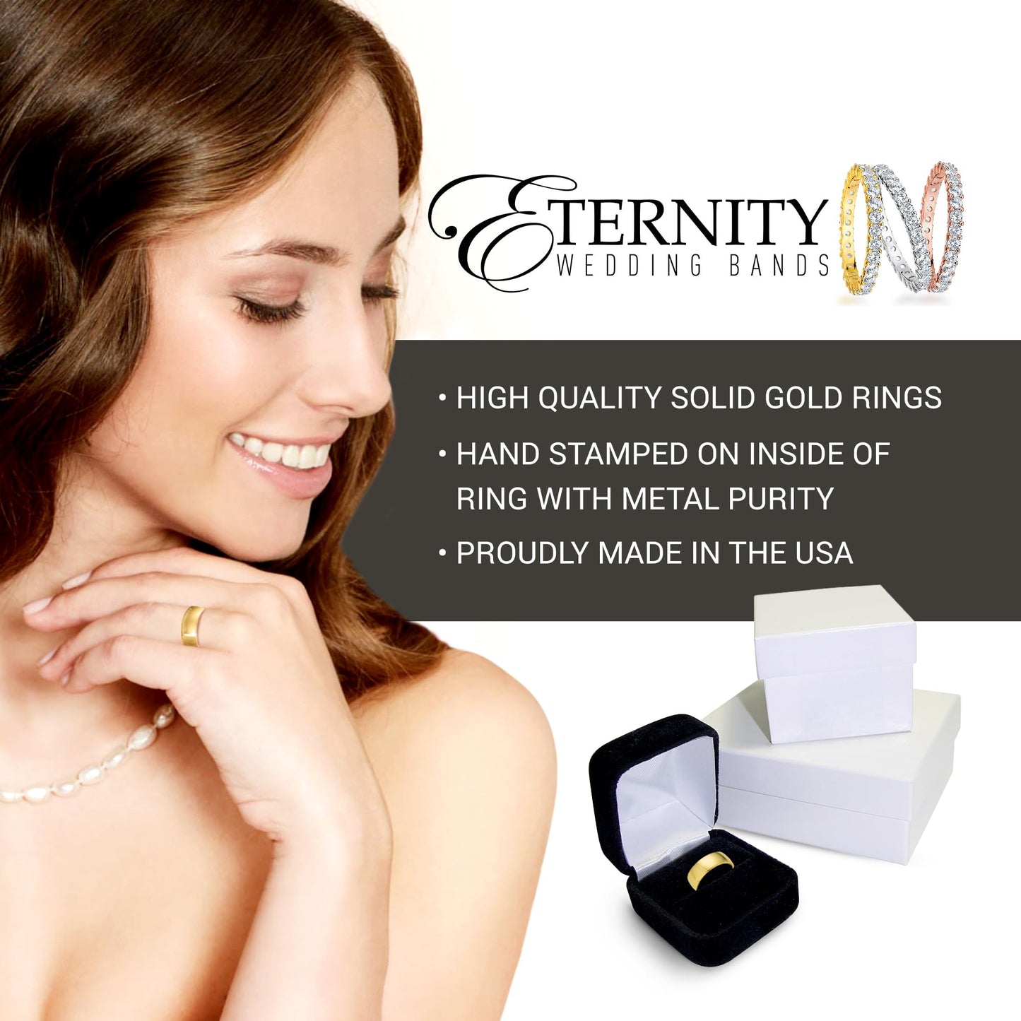 EWB Signature Jewelry Classic 7mm Solid Gold Wedding Band in 14K Yellow Gold, Comfort Fit, Finger Size 12