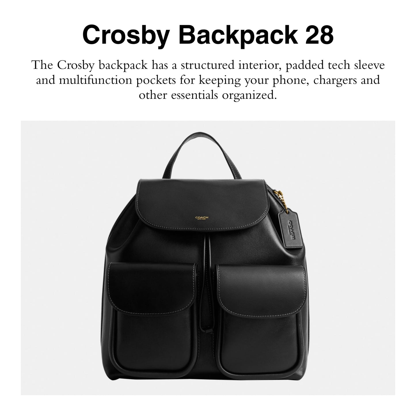 COACH Women's Crosby Backpack 28, B4/Black, Standard