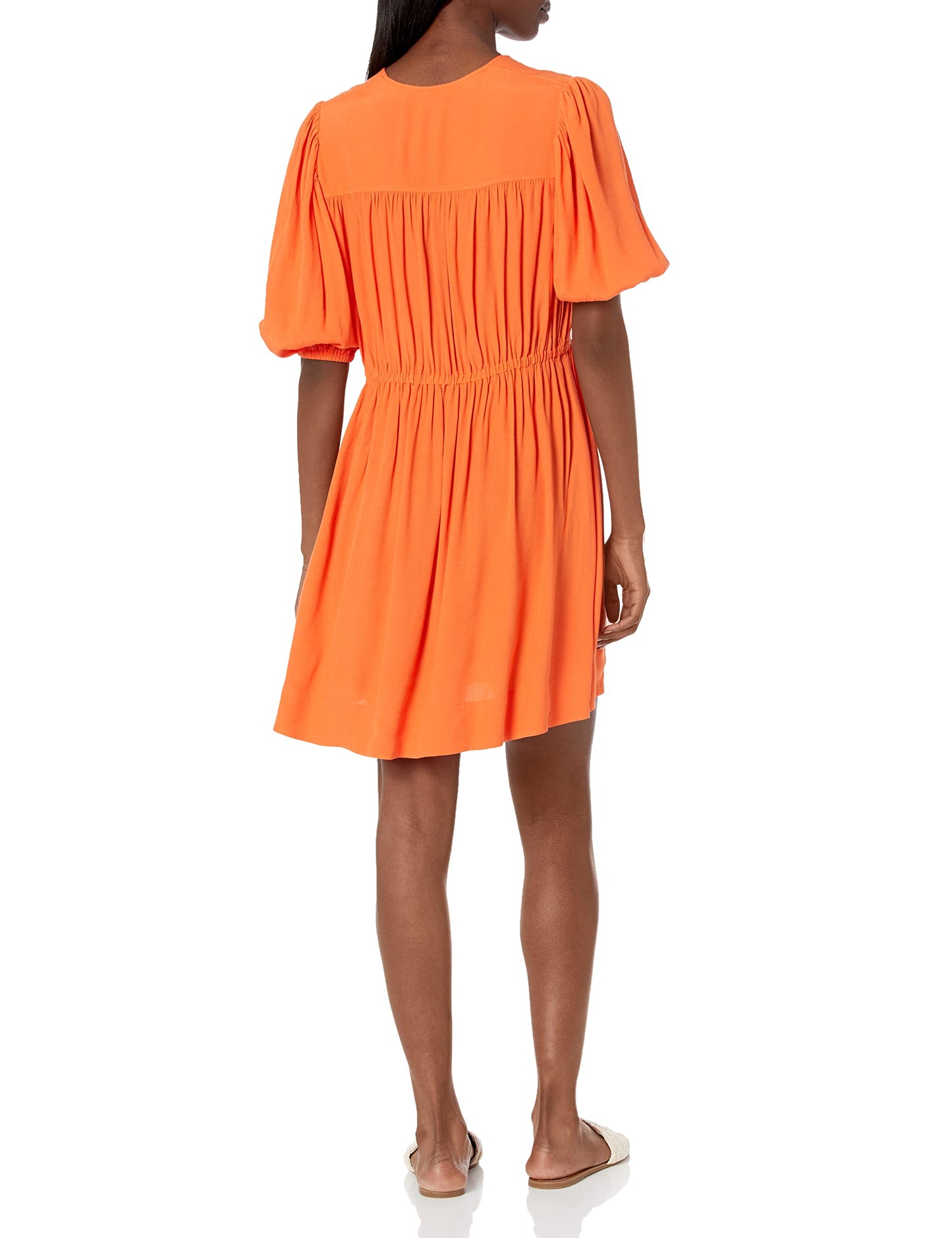 HUGO Boss Womens Short Sleeve Crepe Casual Dress, Flame Red, 0 US