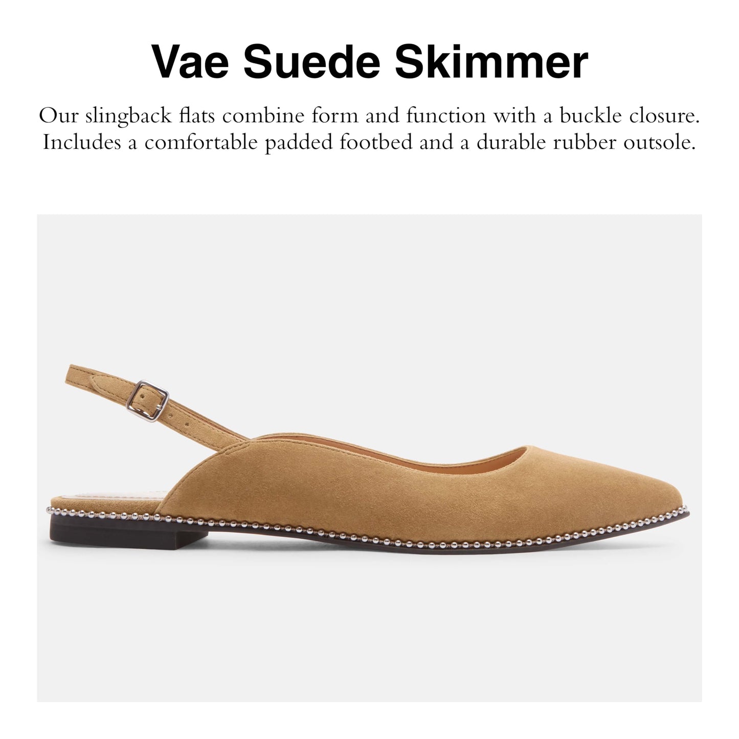 Coach Women's VAE Suede Skimmer Ballet Flat, Peanut, 9.5