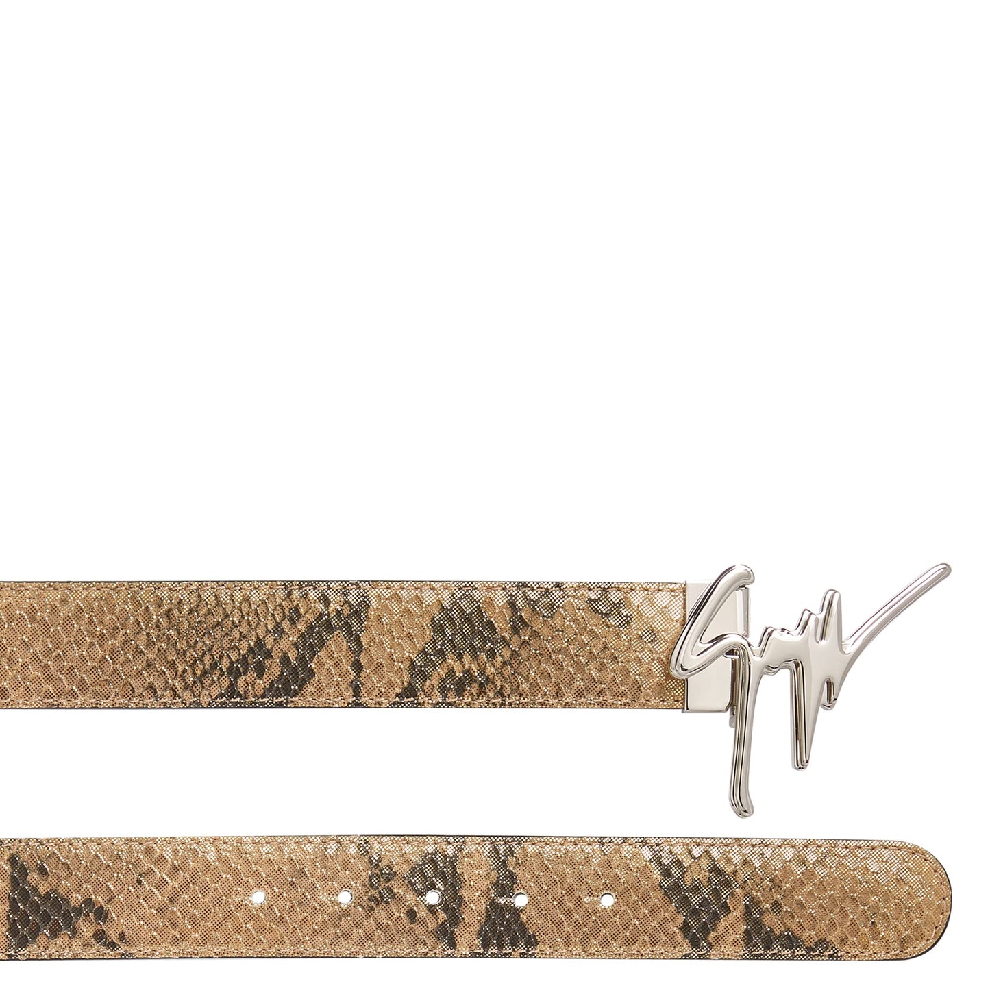 Giuseppe Zanotti, Giuseppe Python-Print Belt, One Size, Gold