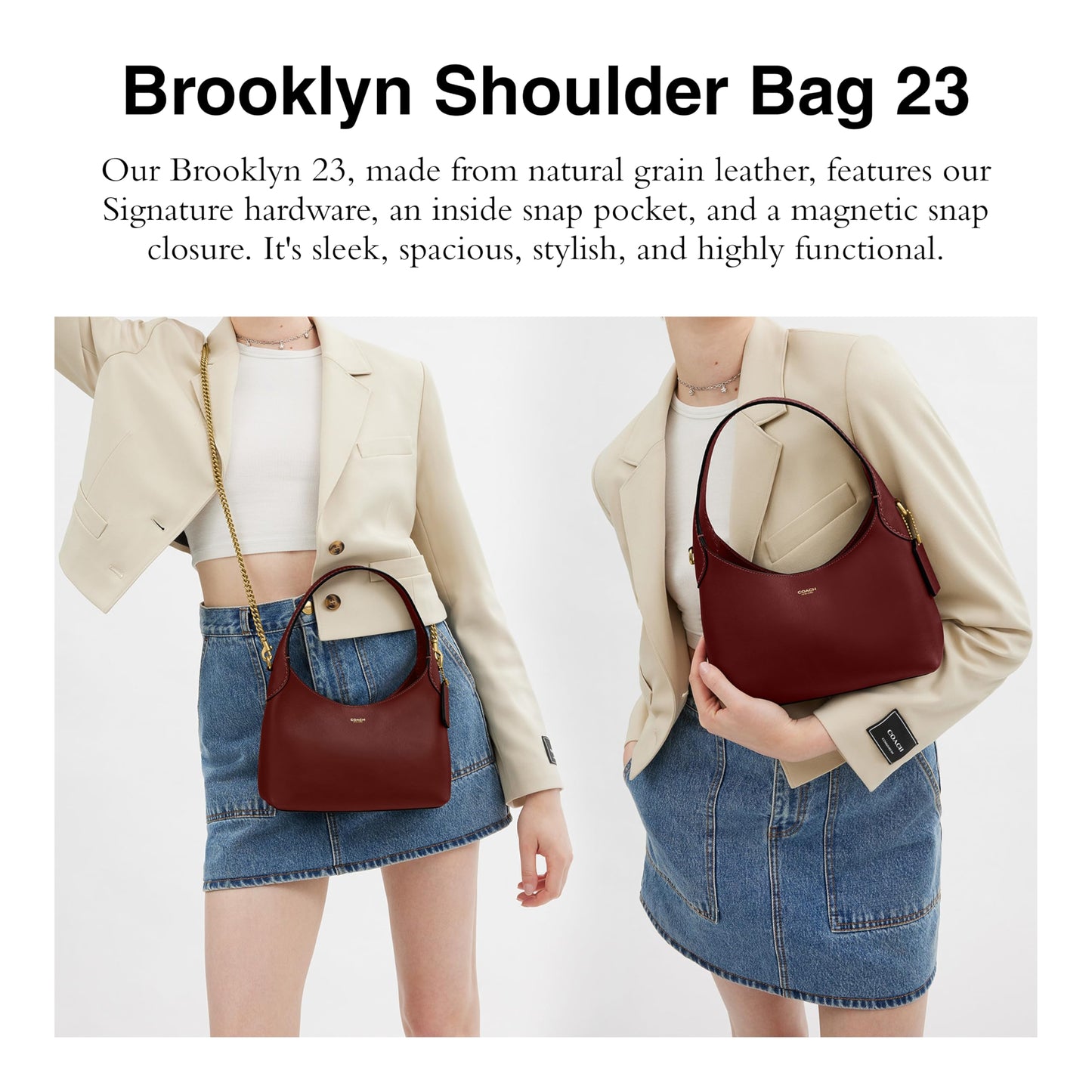COACH Brooklyn Shoulder Bag 23, B4/Dark Ruby
