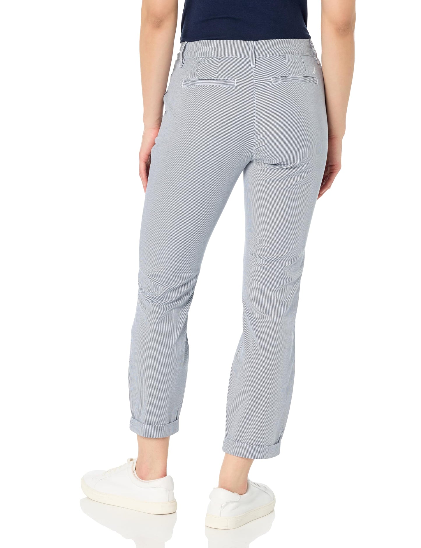 Nautica Women's Montauk Chino Pants, Blue/White