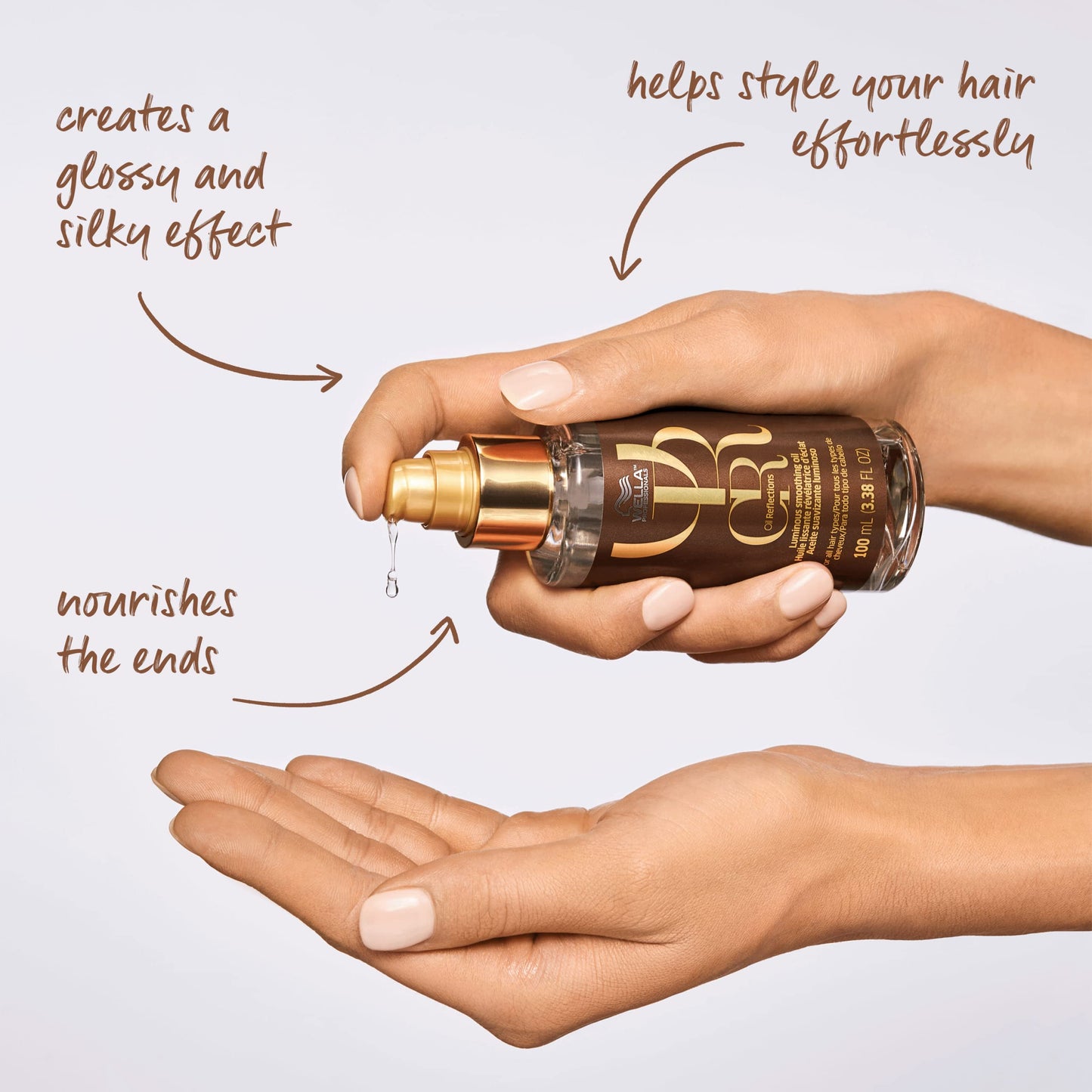 Wella Professionals Oil Reflections Luminous Smoothening Hair Oil, Luxury Hair Oil, For All Hair Types, 3.38 fl oz
