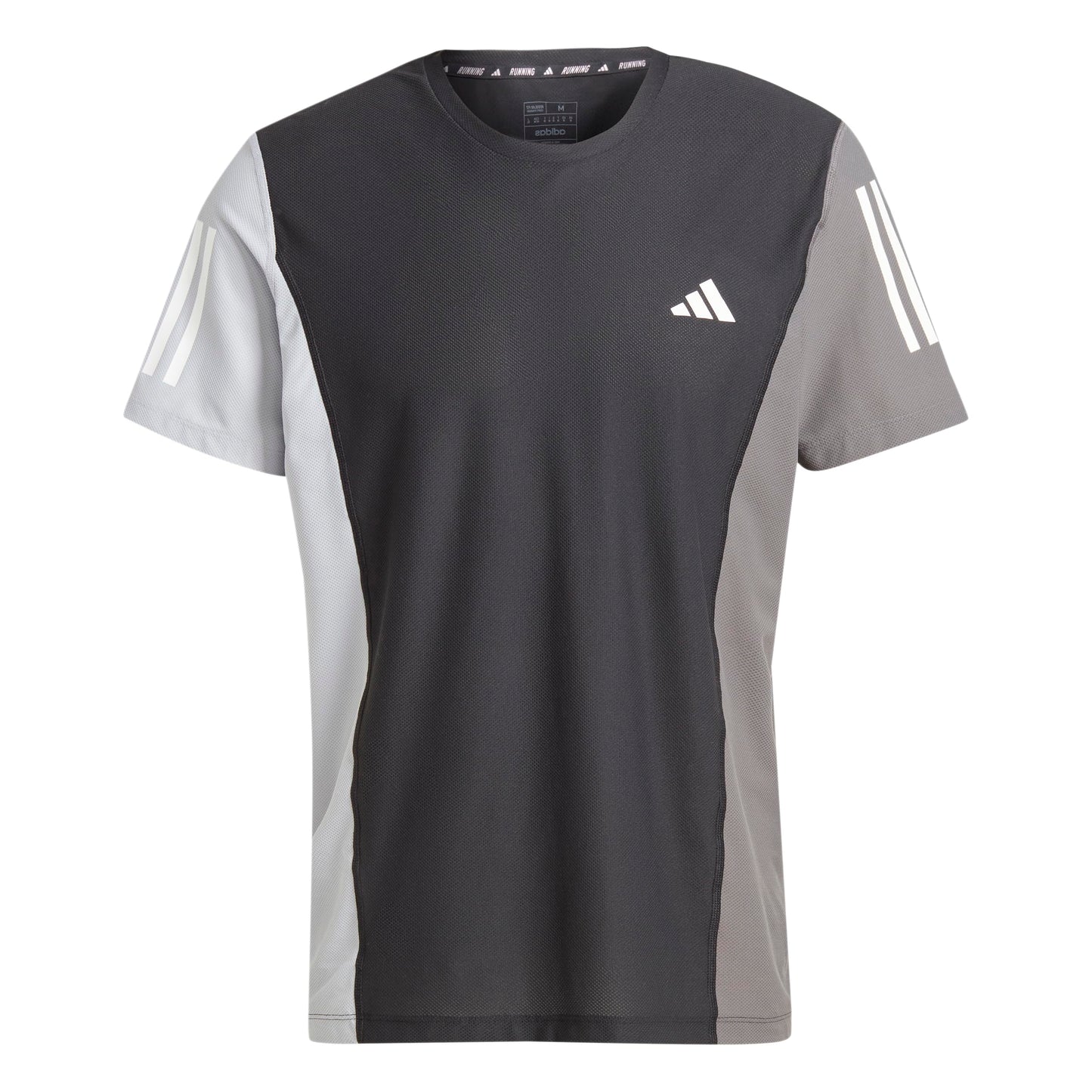 adidas Men's Own The Run Colorblock T-Shirt, Black/Halo Silver/Grey