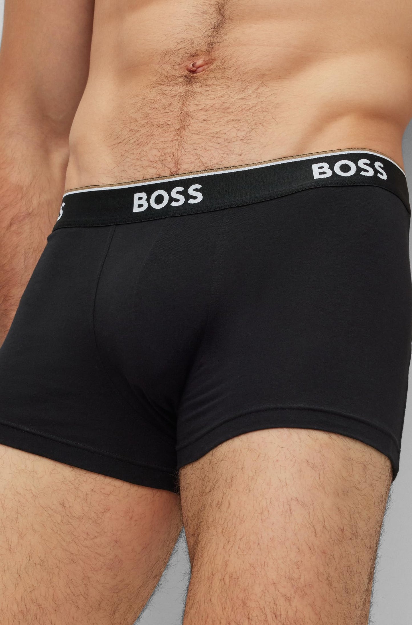 BOSS Men's 3-Pack Stretch Cotton Regular Fit Trunks, Black, Large