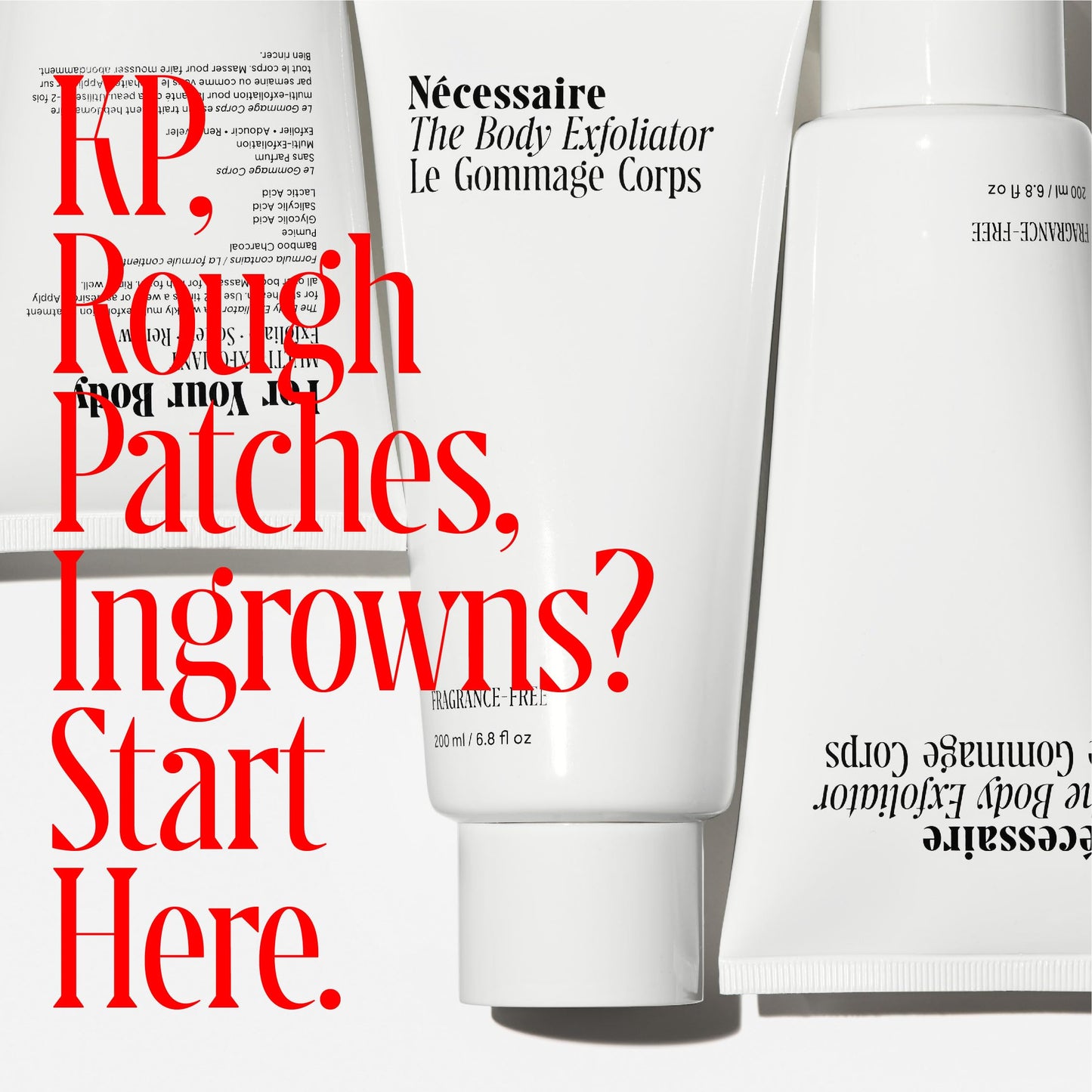 Nécessaire The Body Exfoliator Eucalyptus For Women & Men. KP Bump Eraser. Body Scrub. Keratosis Pilaris Treatment with AHA + Pumice. 6.1 fl oz