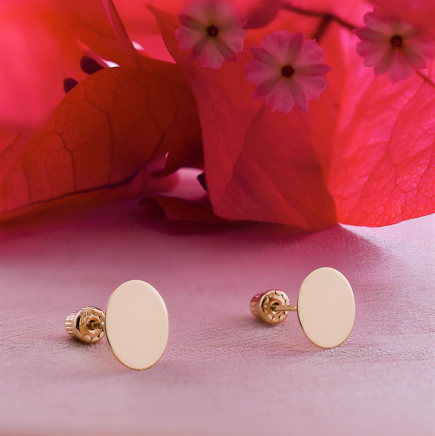 Hoberta Real 14k solid Yellow Gold Stud Earrings with Screw back for Women Girls Men for Sensitive ears Small & Minimalist Dot Studs Jewelry Gifts (Flat Round6mm)
