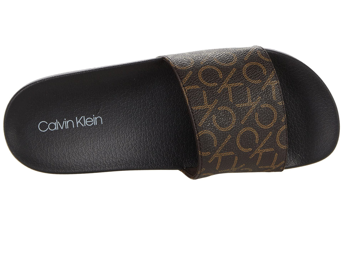 Calvin Klein Women's Athens Slide Sandal, Brown, 7