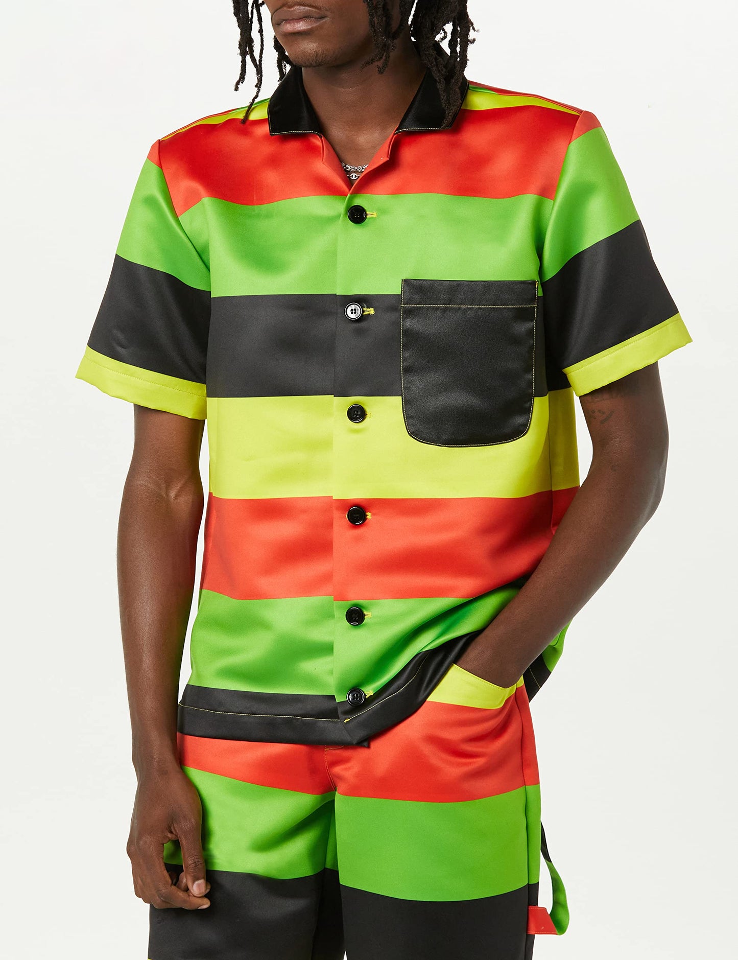 Theophilio, Men's Rasta Printed Camp Collar Shirt, M