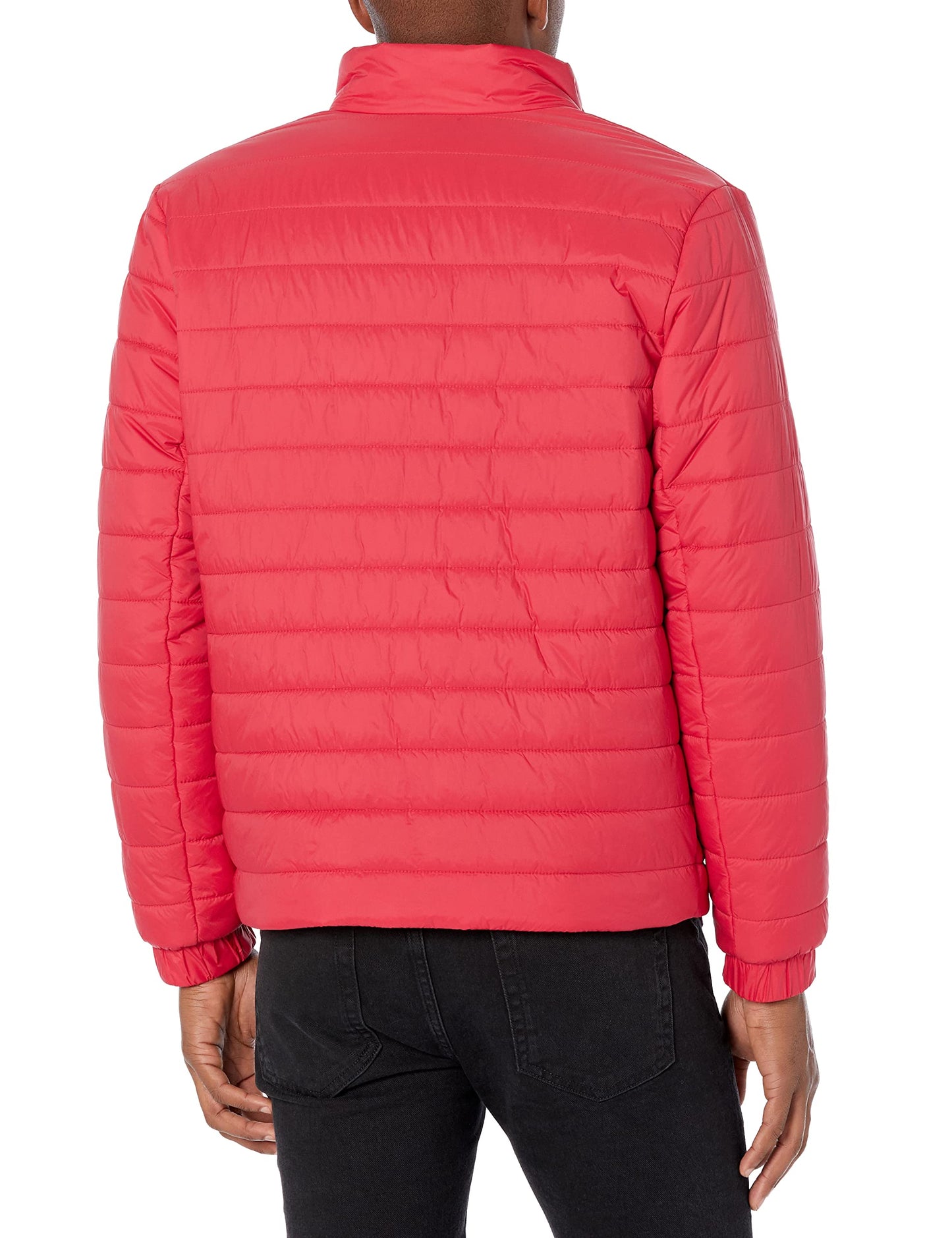 HUGO Boss Mens Lightweight Puffer Jacket Down Coat, Vibrant Red, Medium US