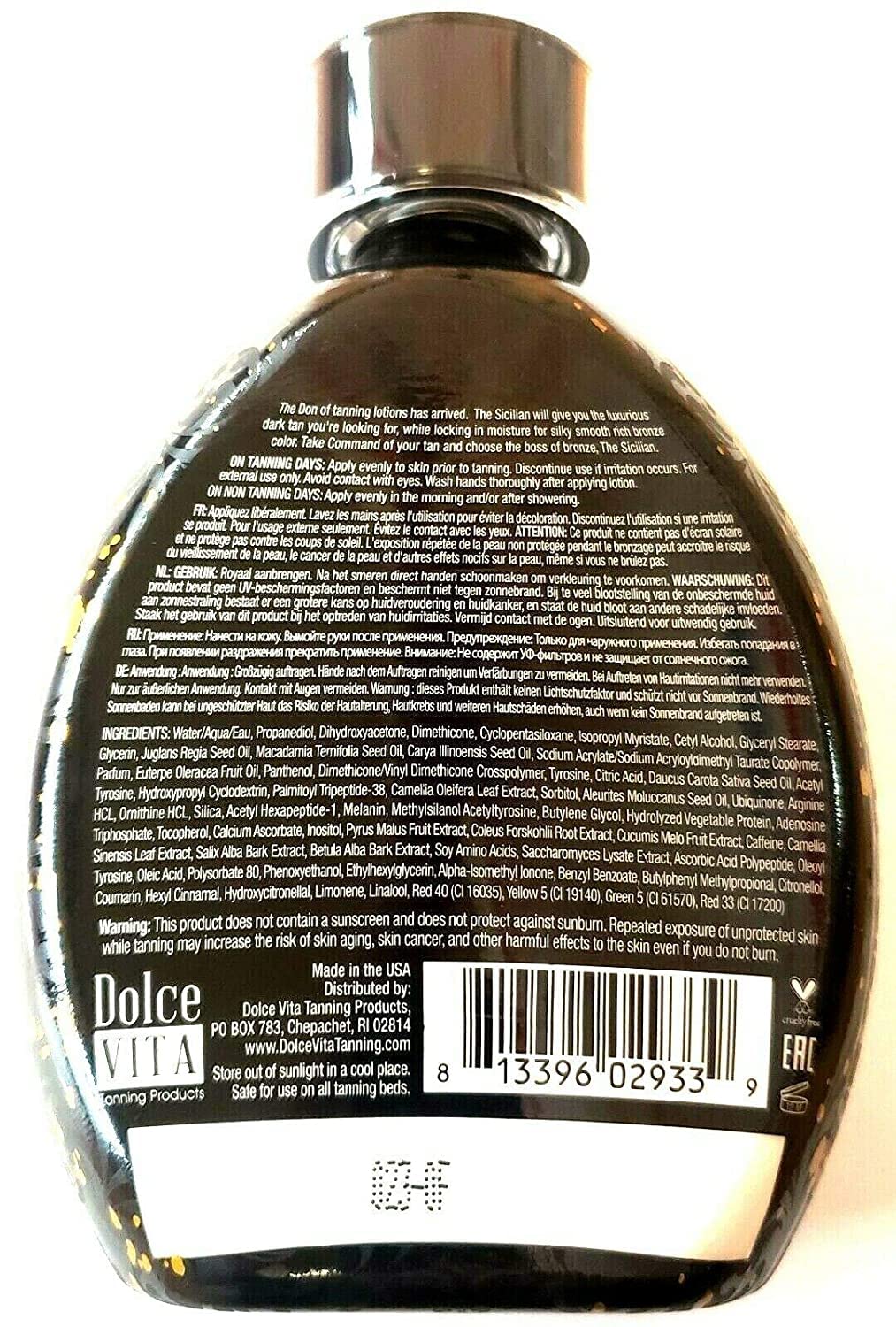 The Sicilian 200X Dark Black Bronzer Tanning Lotion - BEST Tanning Lotion For Glowing Skin - Gradual Bronzing & Sunless Self Tanner Lotion - Luxurious Sunless Body Tanning Lotion Nourishes Skin