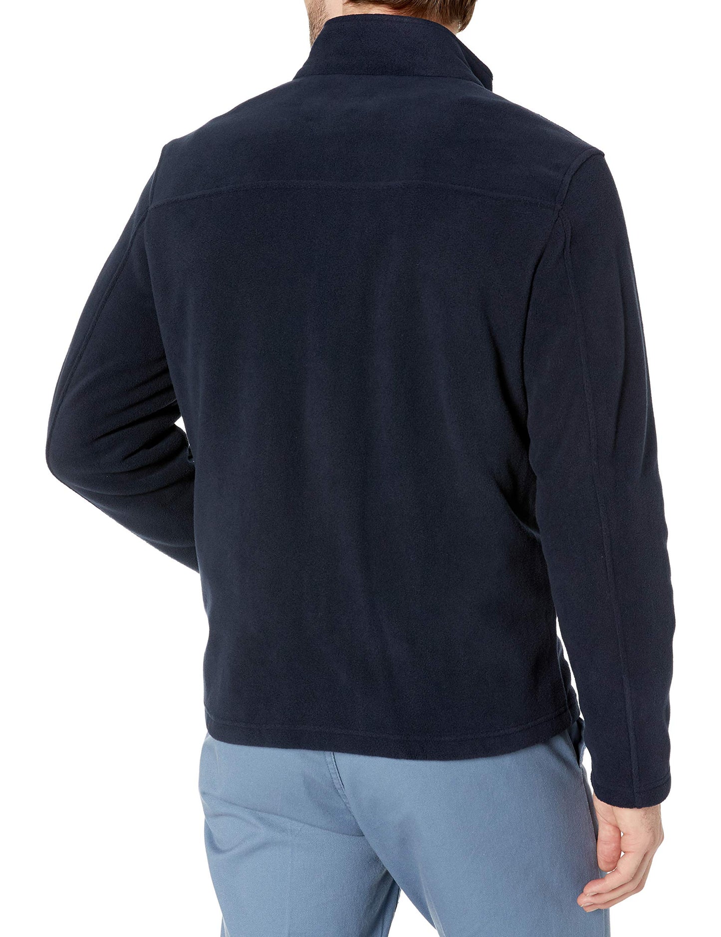 Tommy Hilfiger mens Classic Zip Front Polar Fleece Jacket, Navy, Large US
