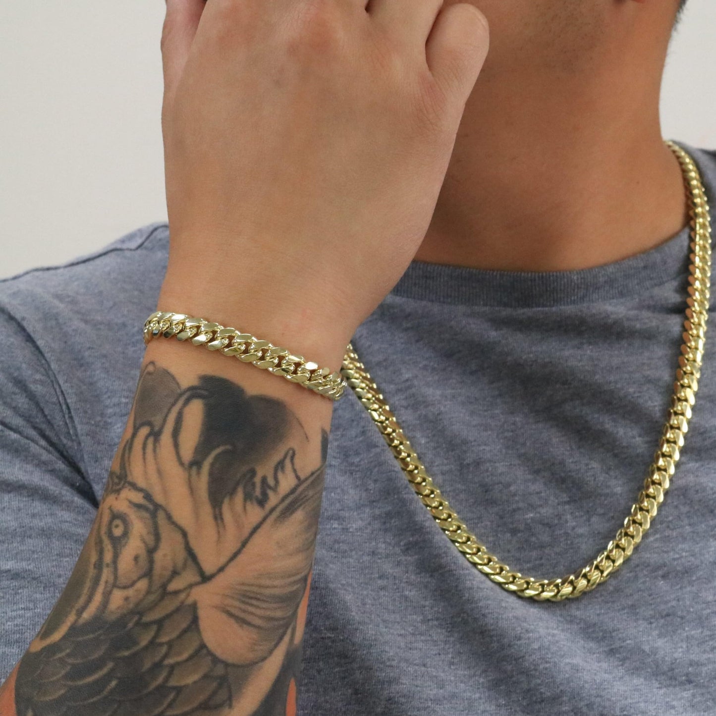 Nuragold 14k Yellow Gold 8mm Solid Miami Cuban Link Chain Bracelet, Mens Jewelry Box Clasp 7" 7.5" 8" 8.5" 9"