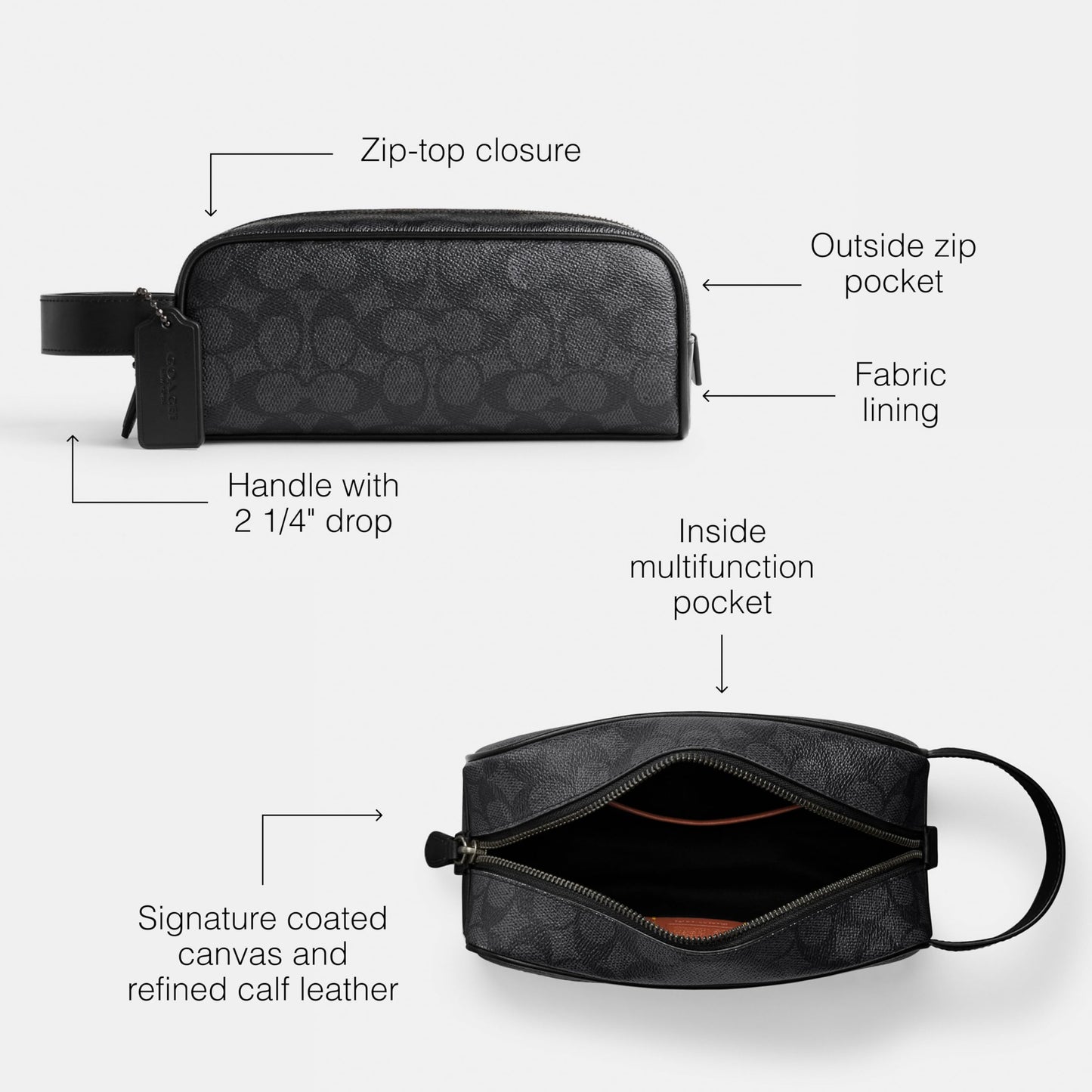 Coach Travel Kit, Charcoal