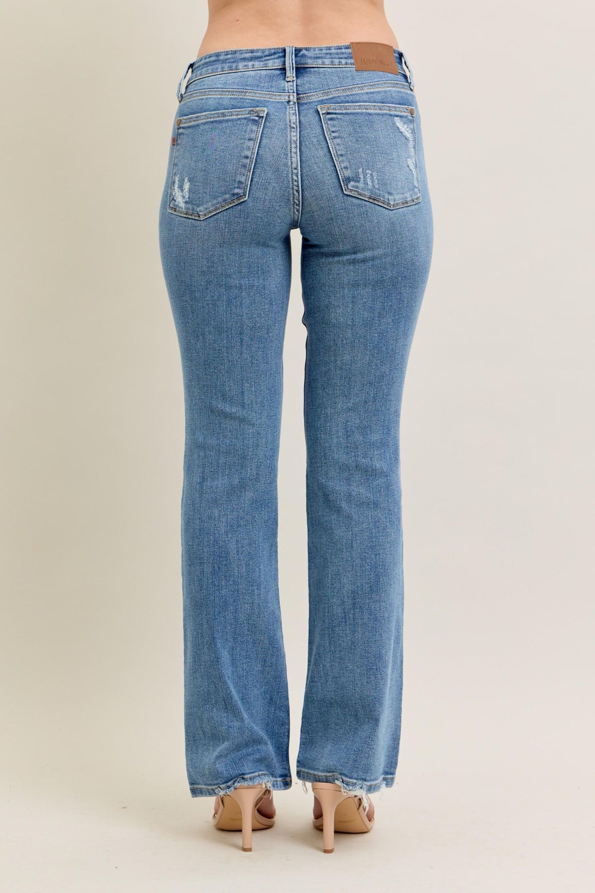 Judy Blue Mid Rise Vintage Wash Bootcut Jeans, Inseam 32"